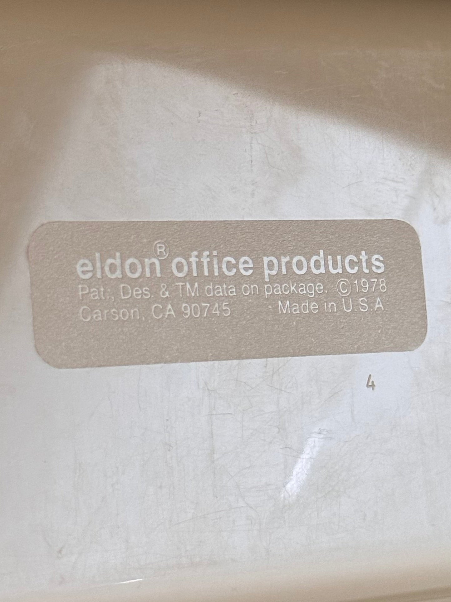 1978 Eldon Space Age Desk Organizer Tan