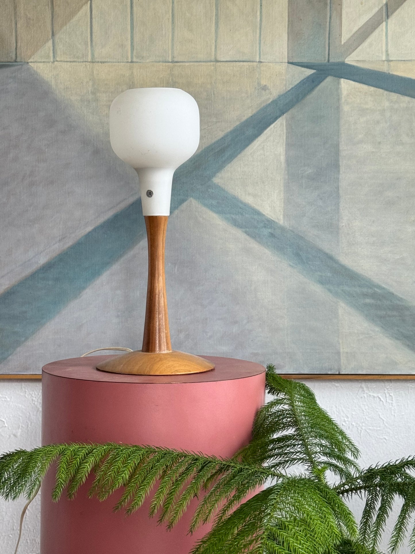 Murano Glass & Teak Table Lamp by Uno & Östen Kristiansson