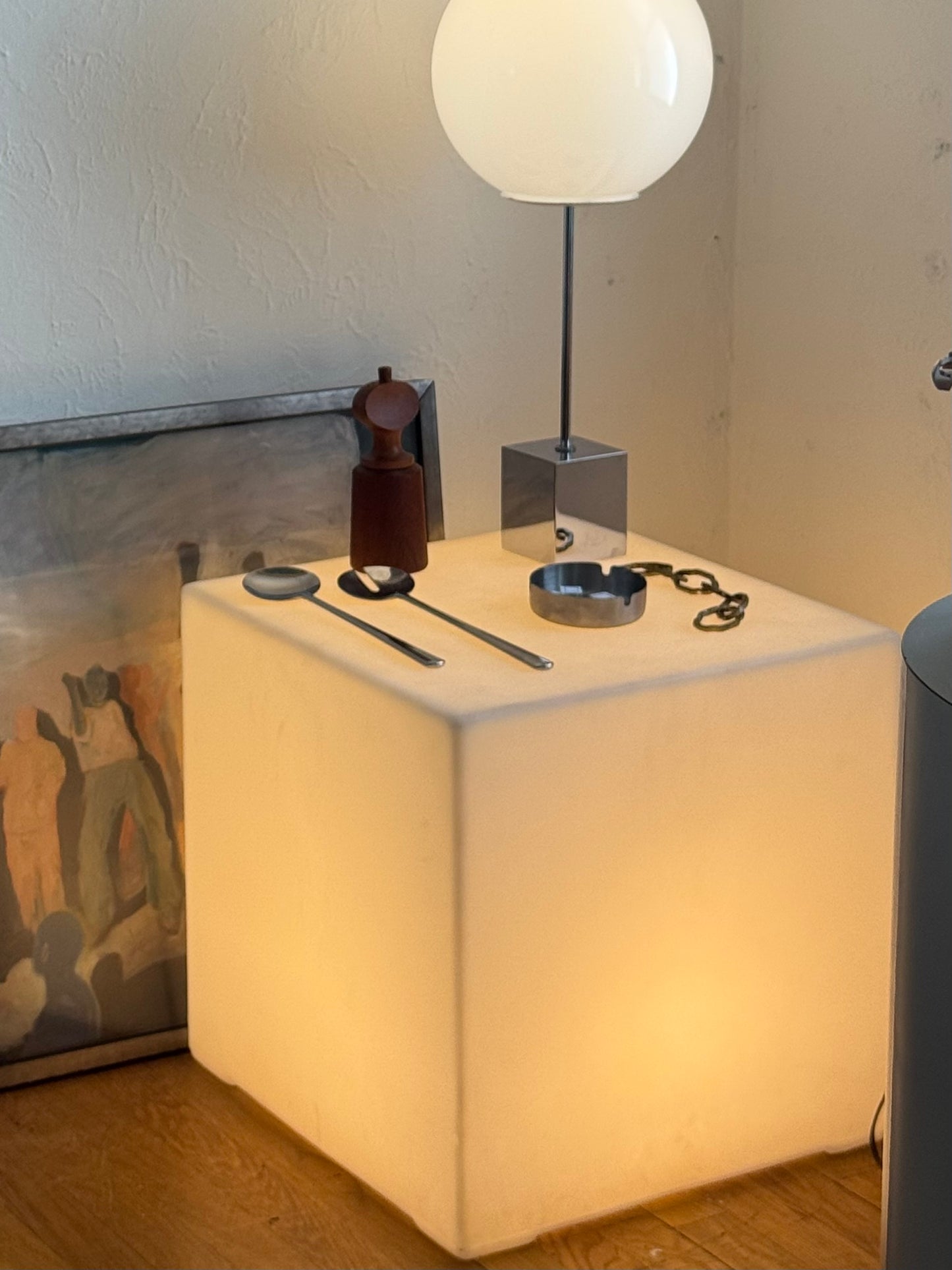 Lightbox cube side table lamp by Gus Modern