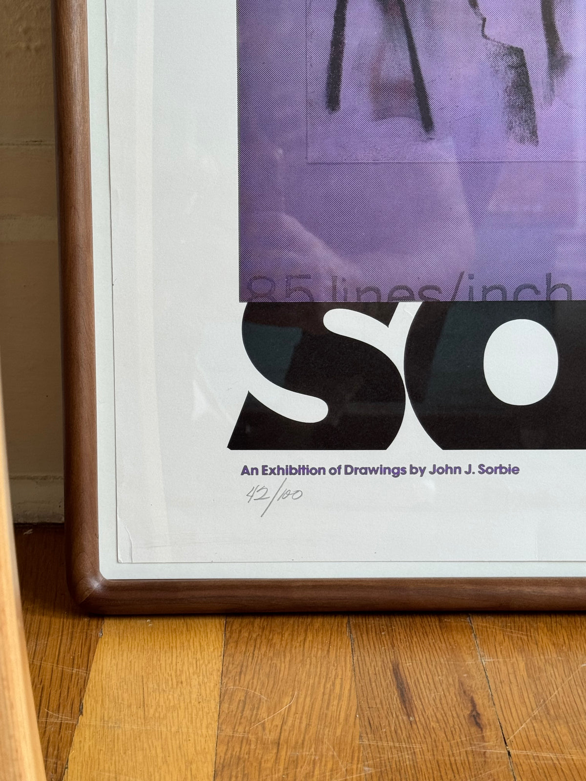 "Negative Elliptical Dot” Signed Exhibition Litograph in Solid Walnut
