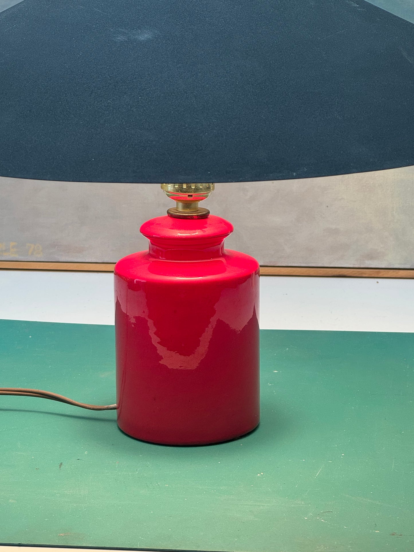 Red Ceramic Table Lamp