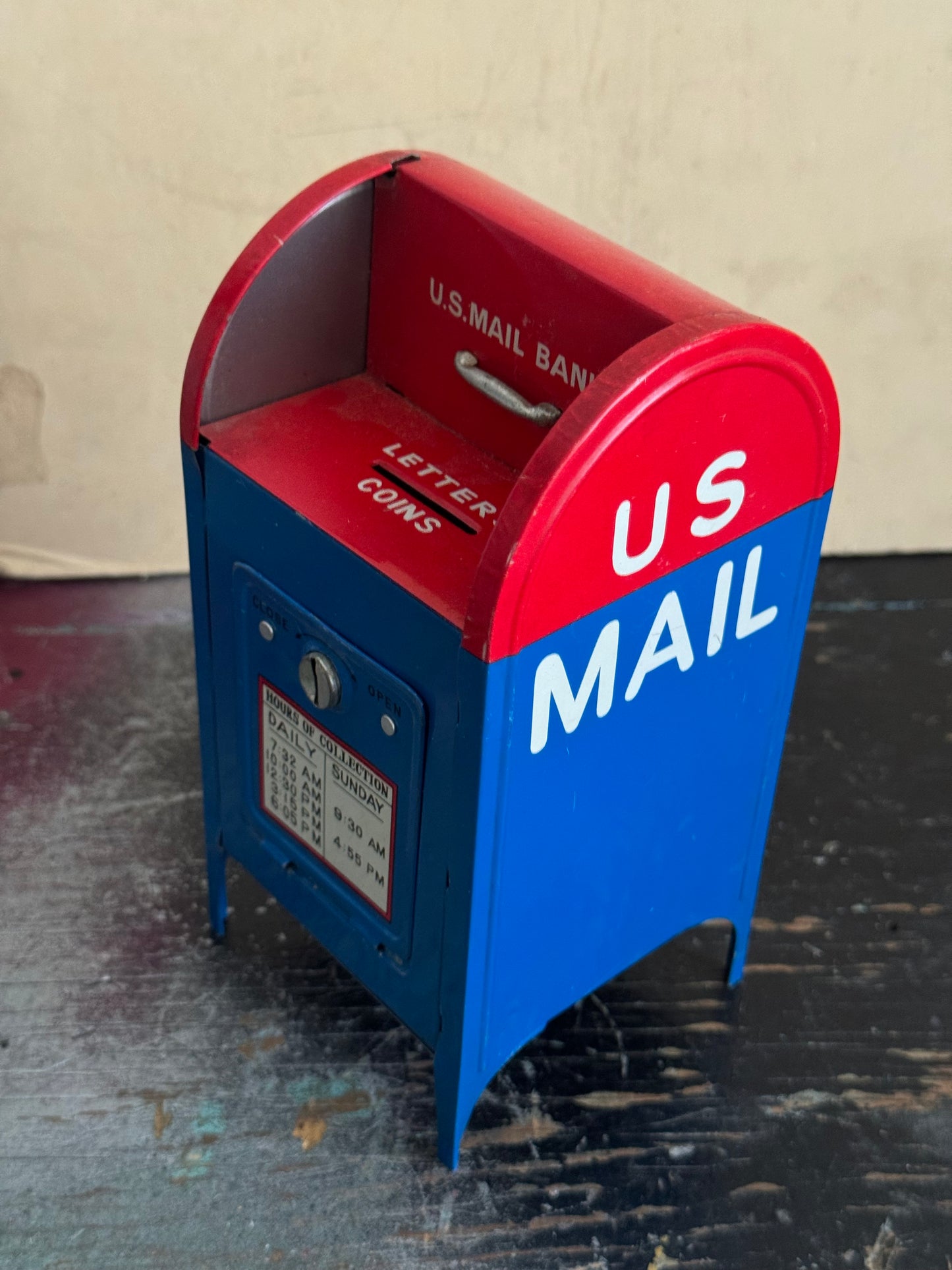 Vintage US Mail Metal Coin Bank