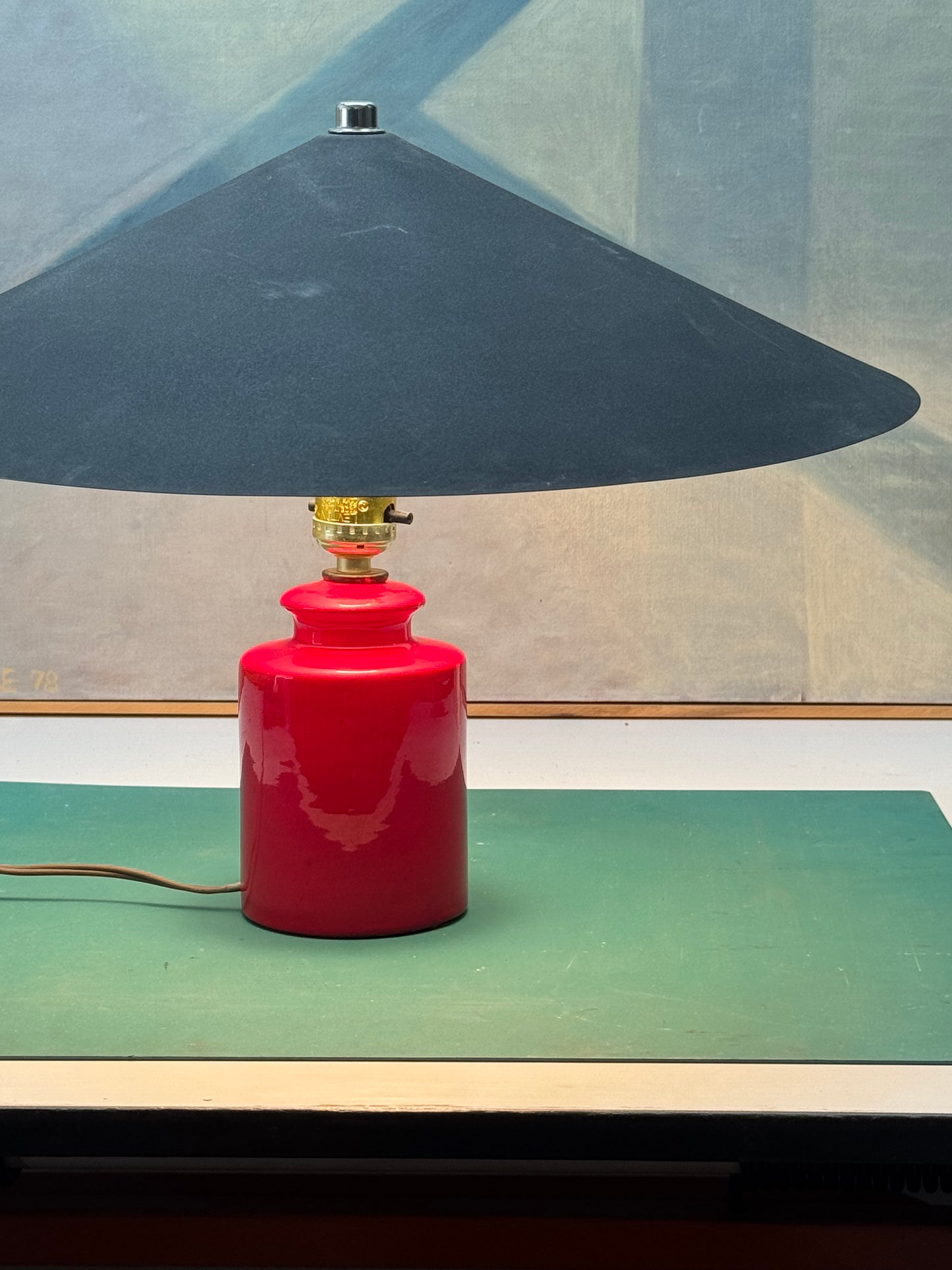 Red Ceramic Table Lamp