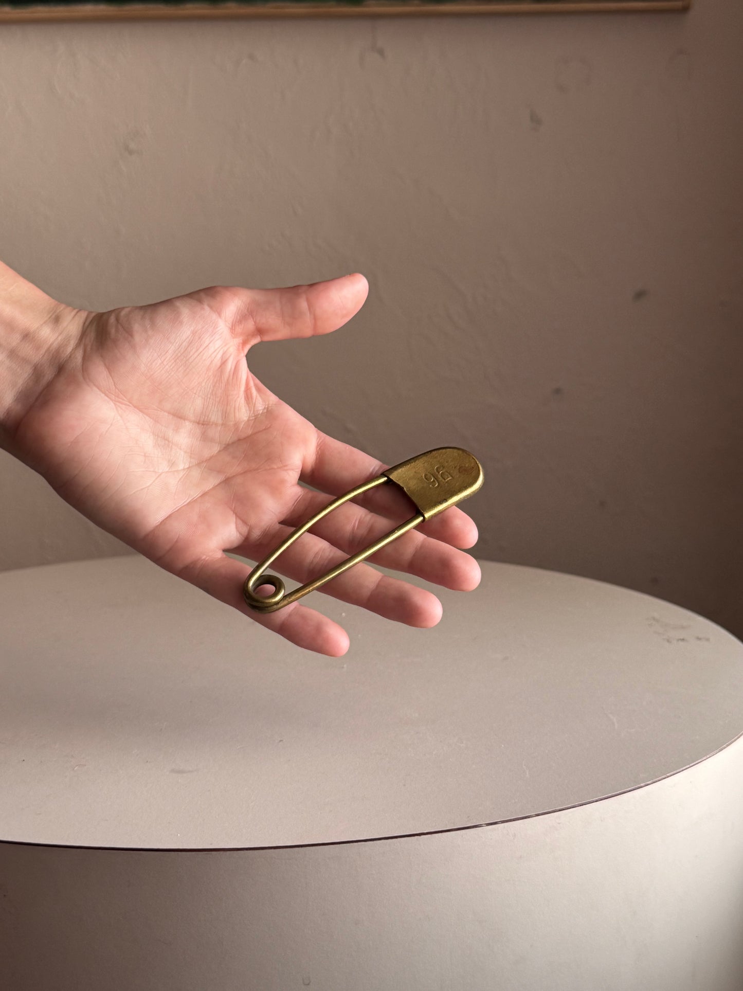 Large Vintage Brass Safety-pin