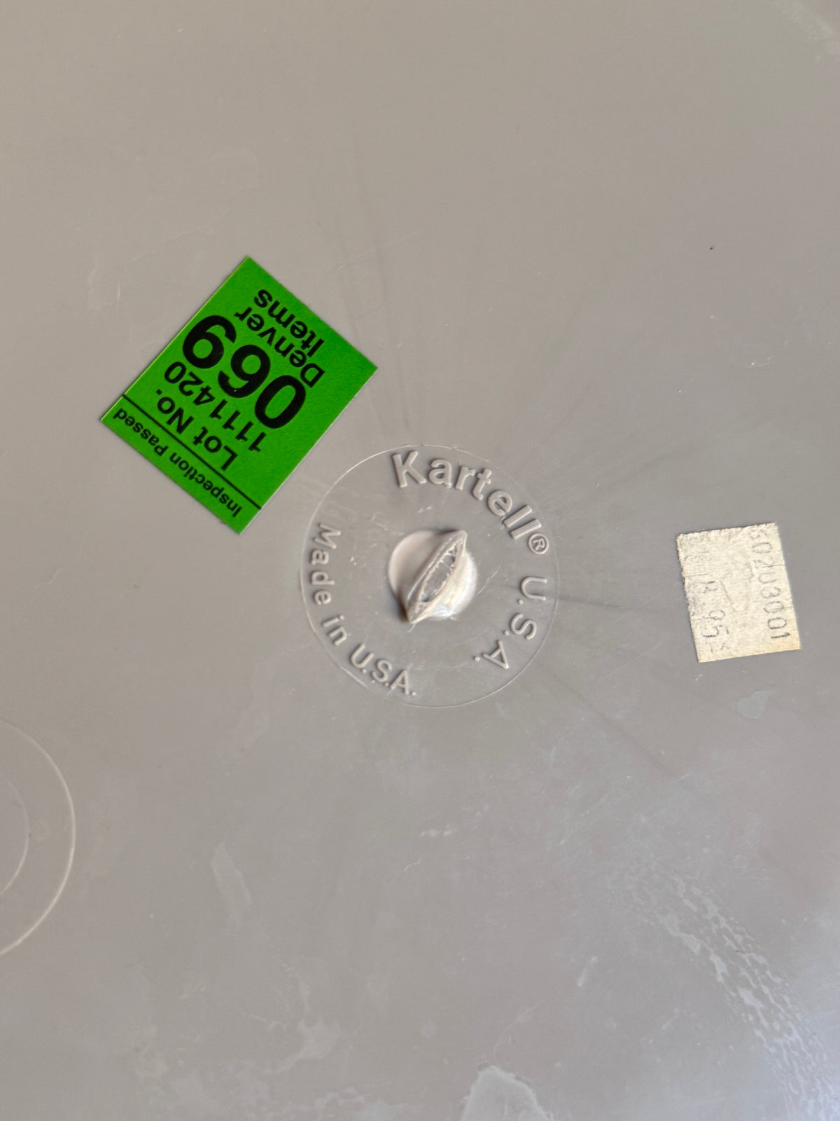 Kartell Wastebin / Umbrella Stand by Gino Colombini (Light Grey)
