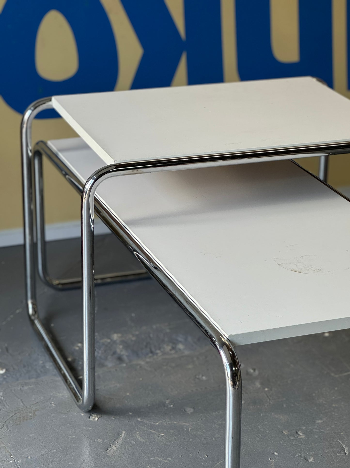 Marcel Breuer Bauhaus “Laccio Sofa Table” & Side Table