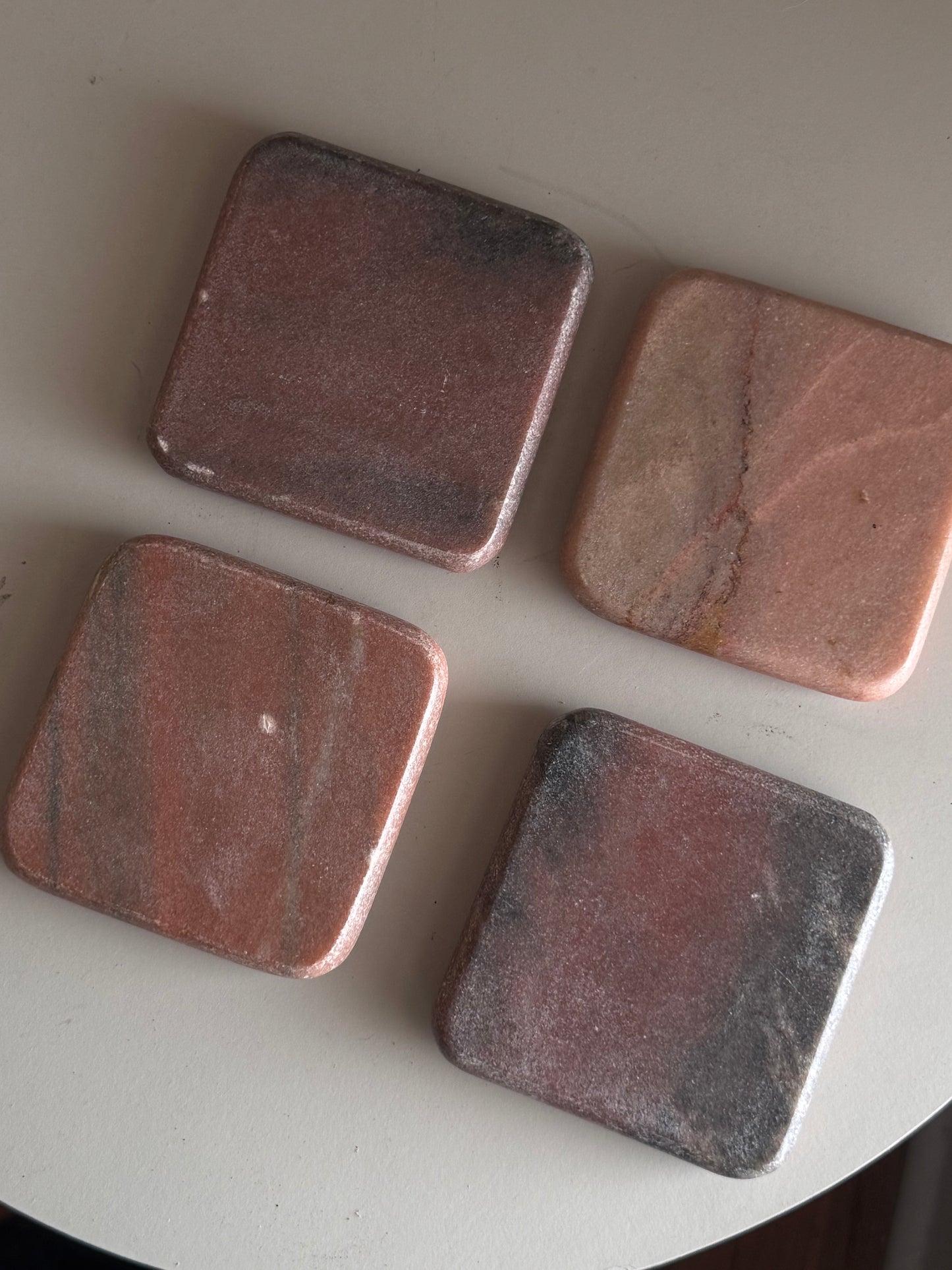 Handmade Pink Marble Coasters