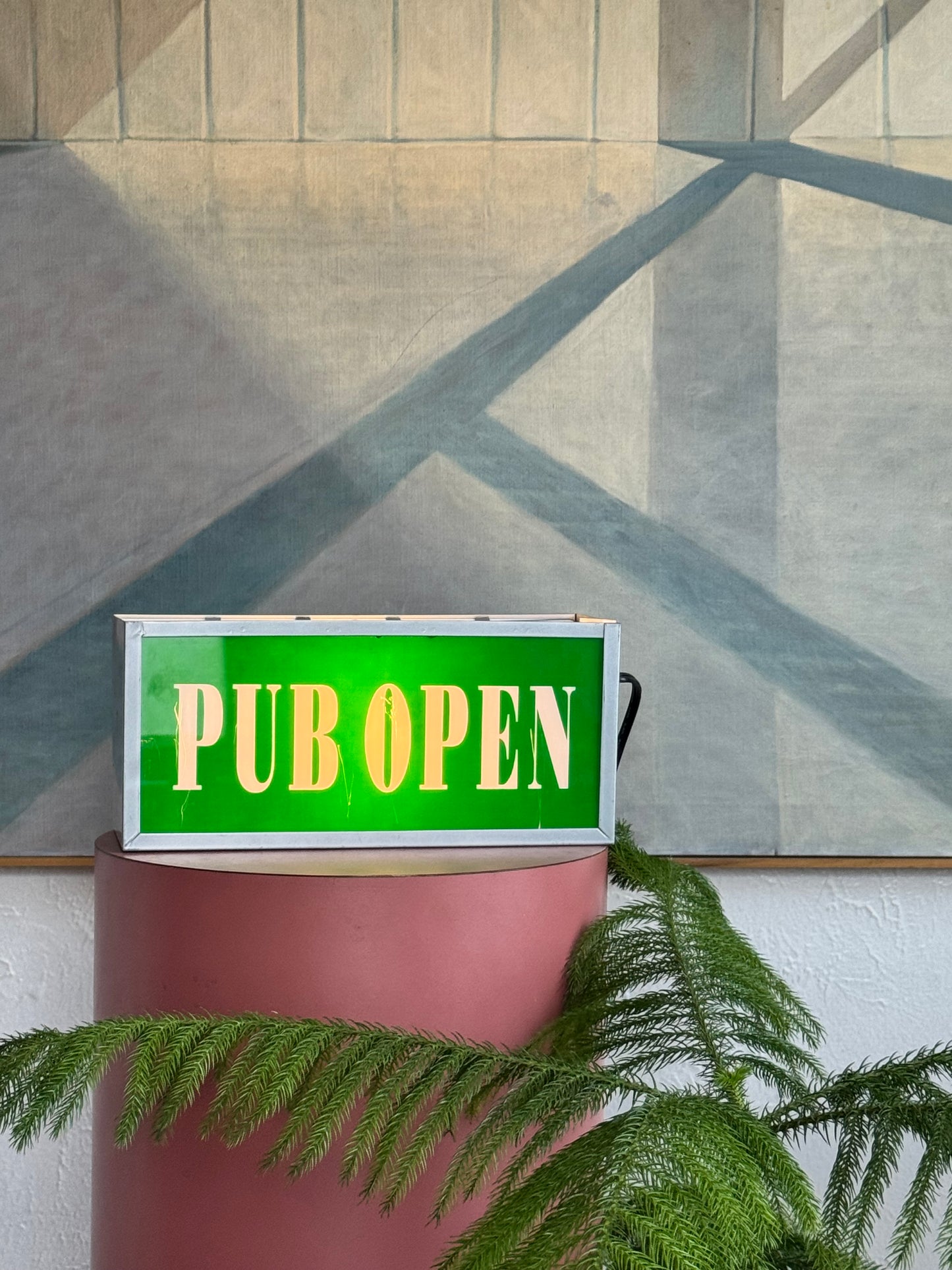 Vintage Pub Closed/Open Light Box Lamp