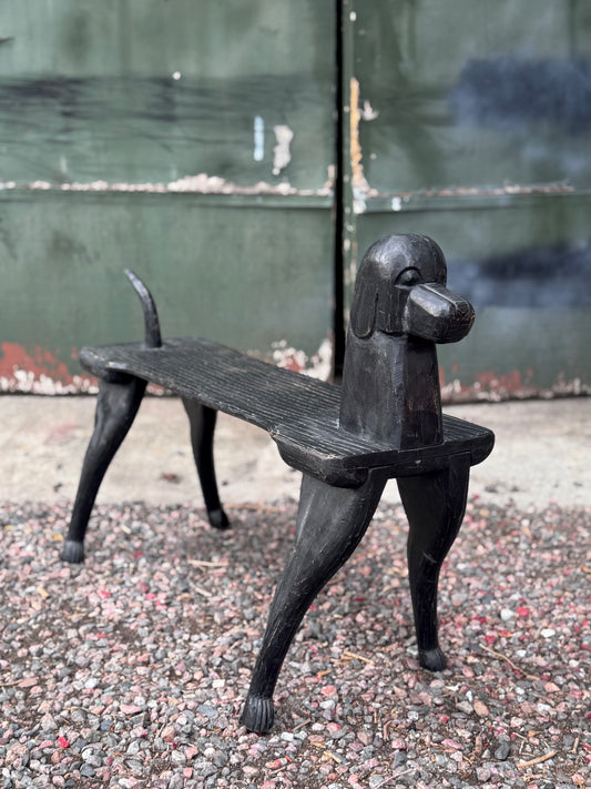 Stephen Huneck Hand Carved Dog Bench