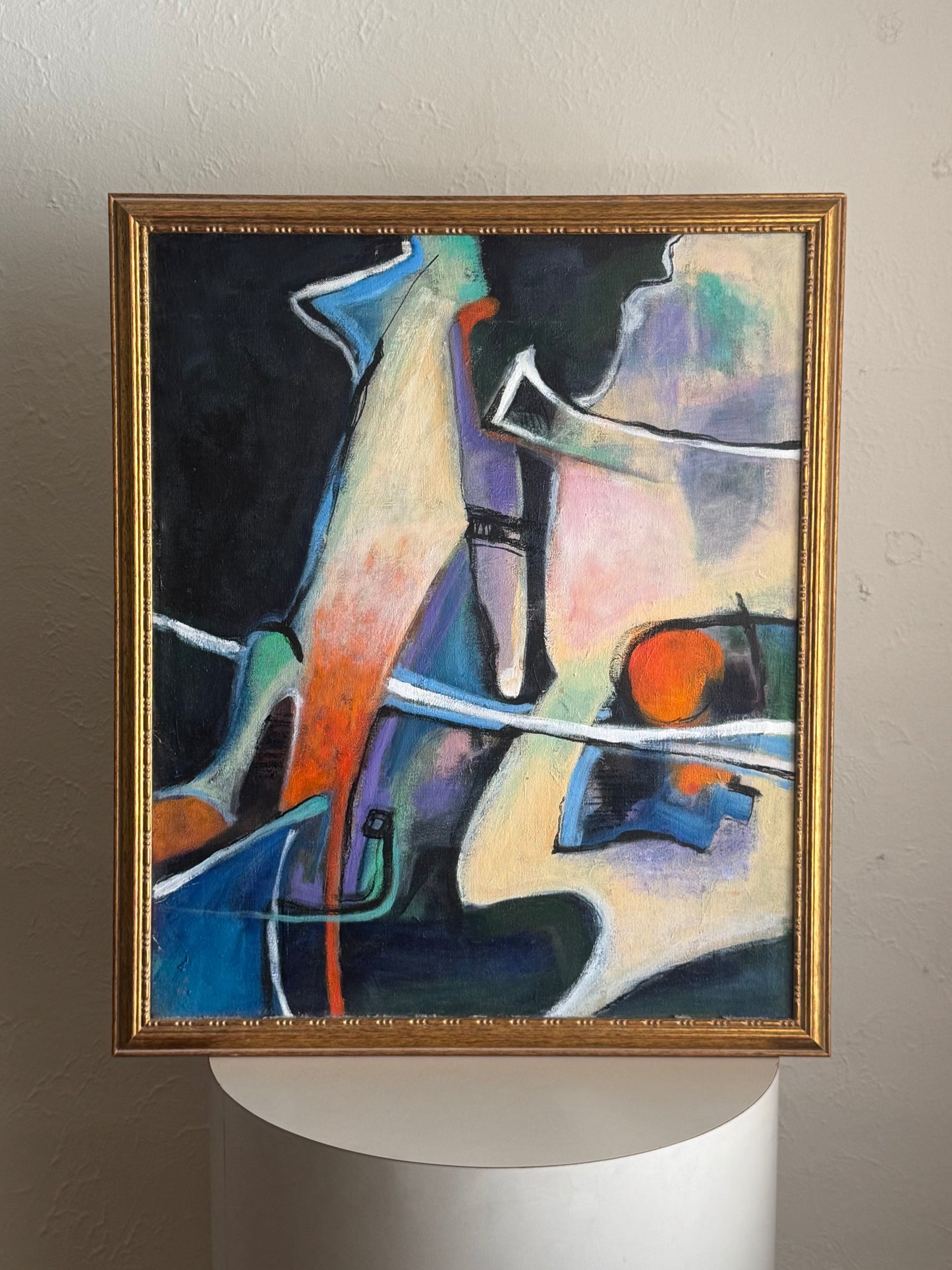 Mid Century Abstract Oil Painting