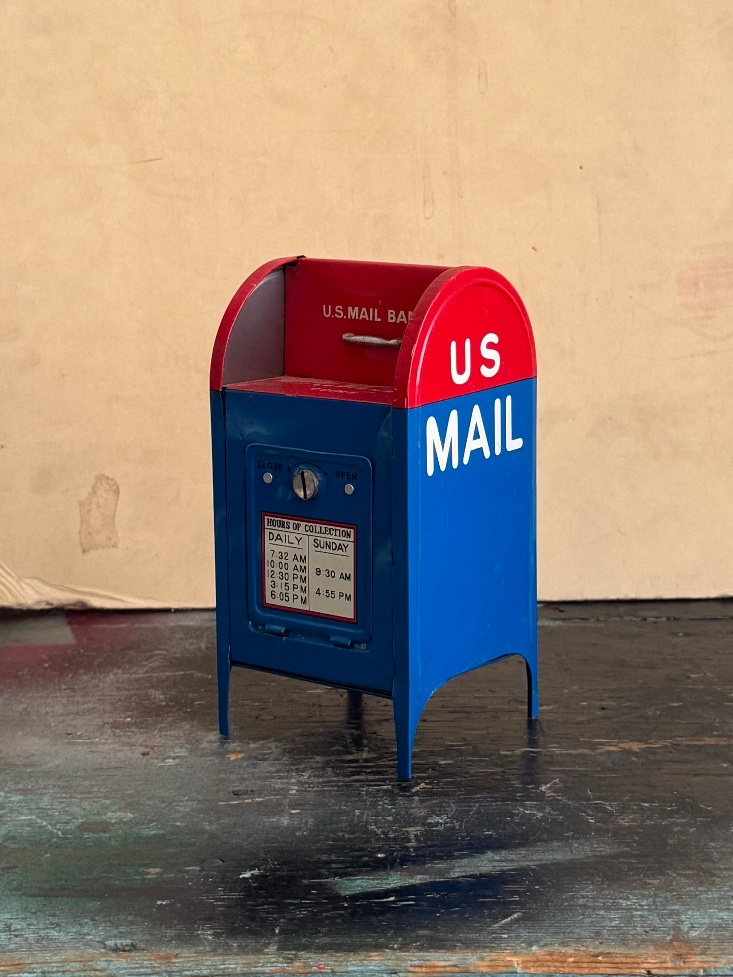 Vintage US Mail Metal Coin Bank