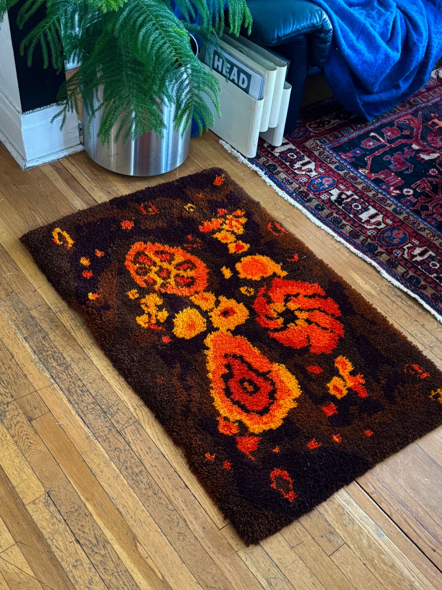 Mid Century Handmade Shag Rug