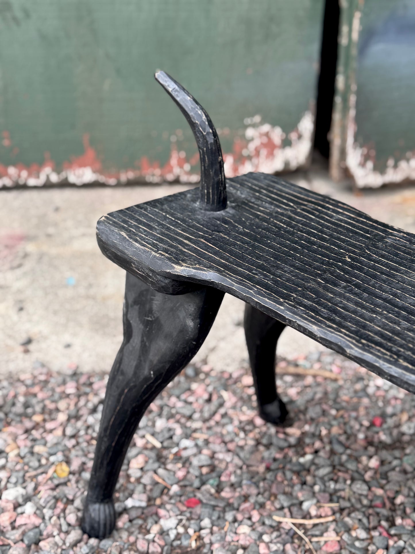 Stephen Huneck Hand Carved Dog Bench