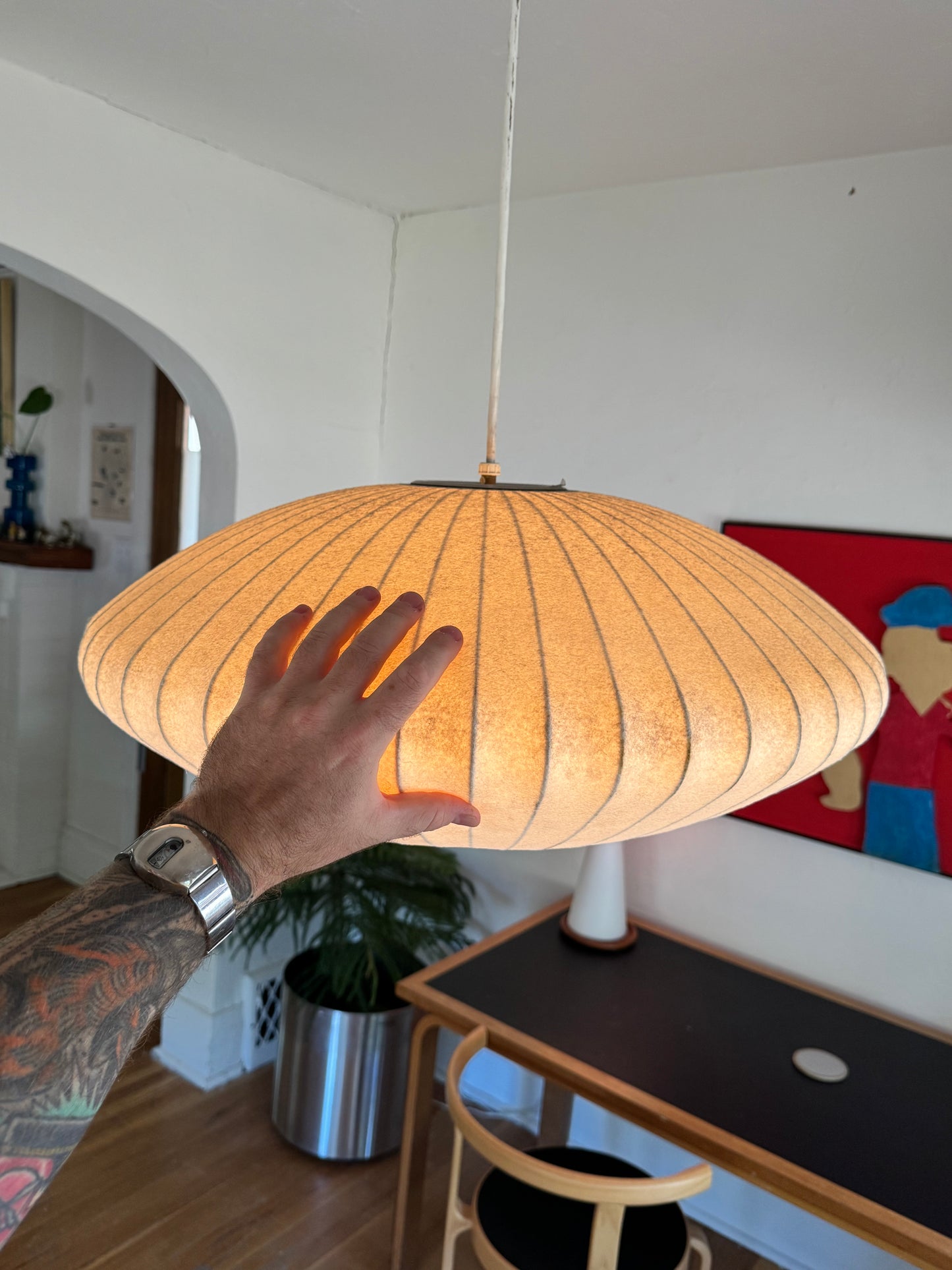 1990s 24” Modernica George Nelson Hardwired Pendant