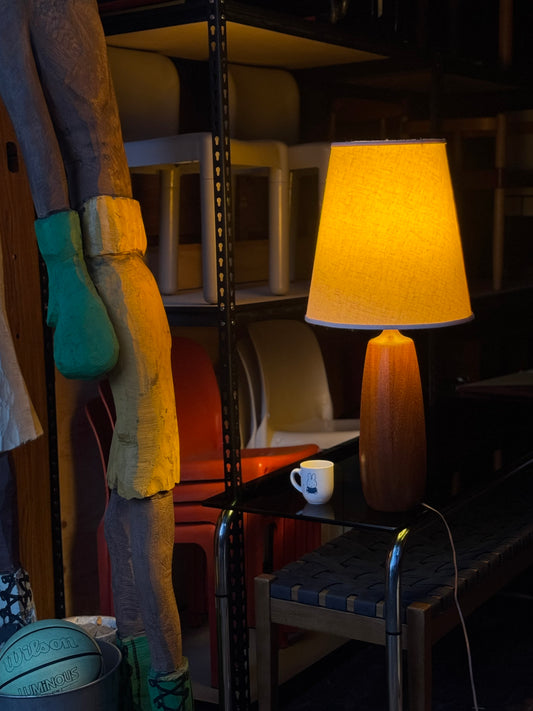 Solid Turned Teak 32” Table Lamp