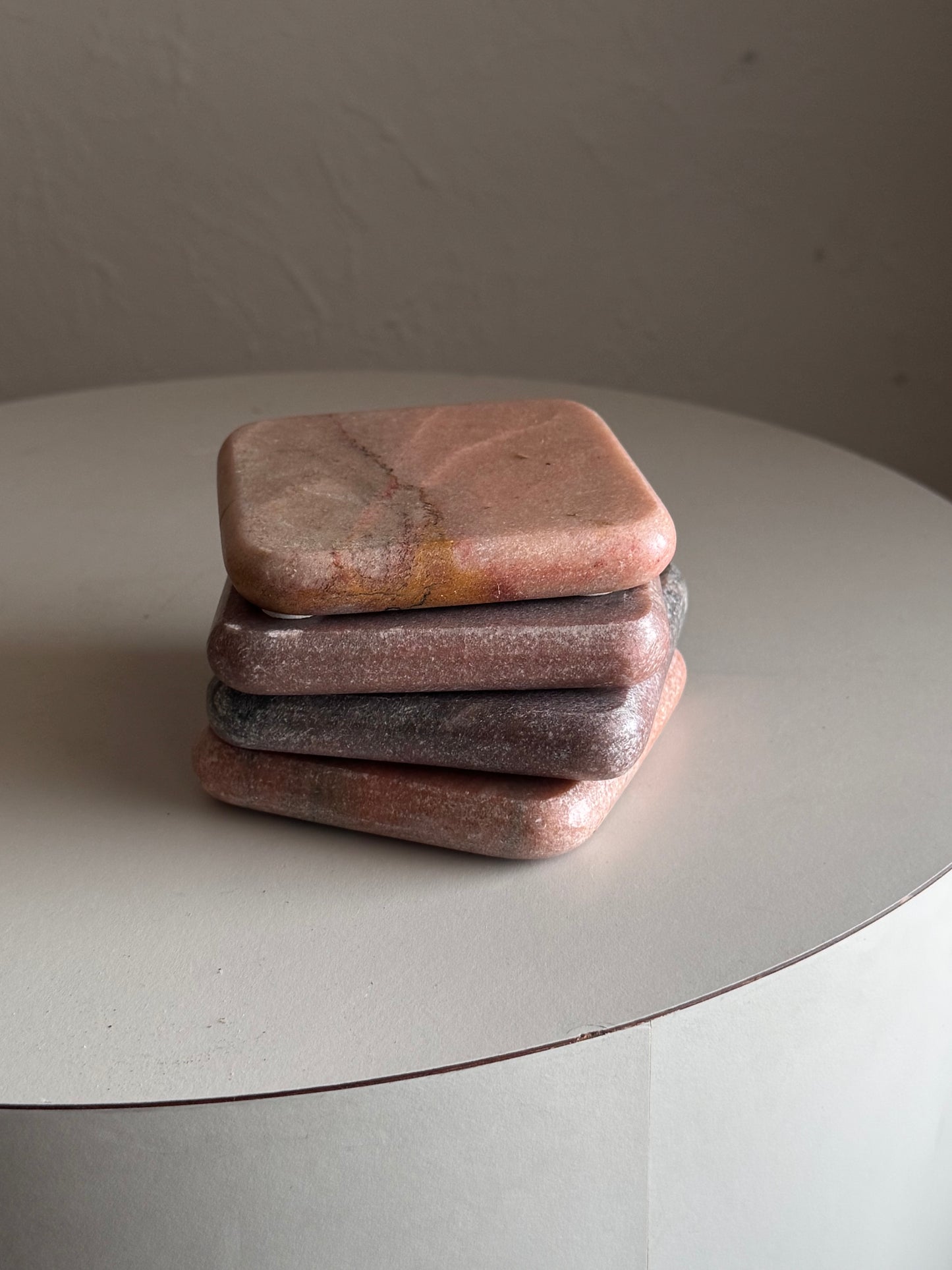 Handmade Pink Marble Coasters