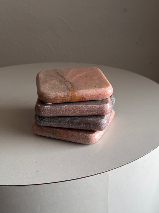 Handmade Pink Marble Coasters