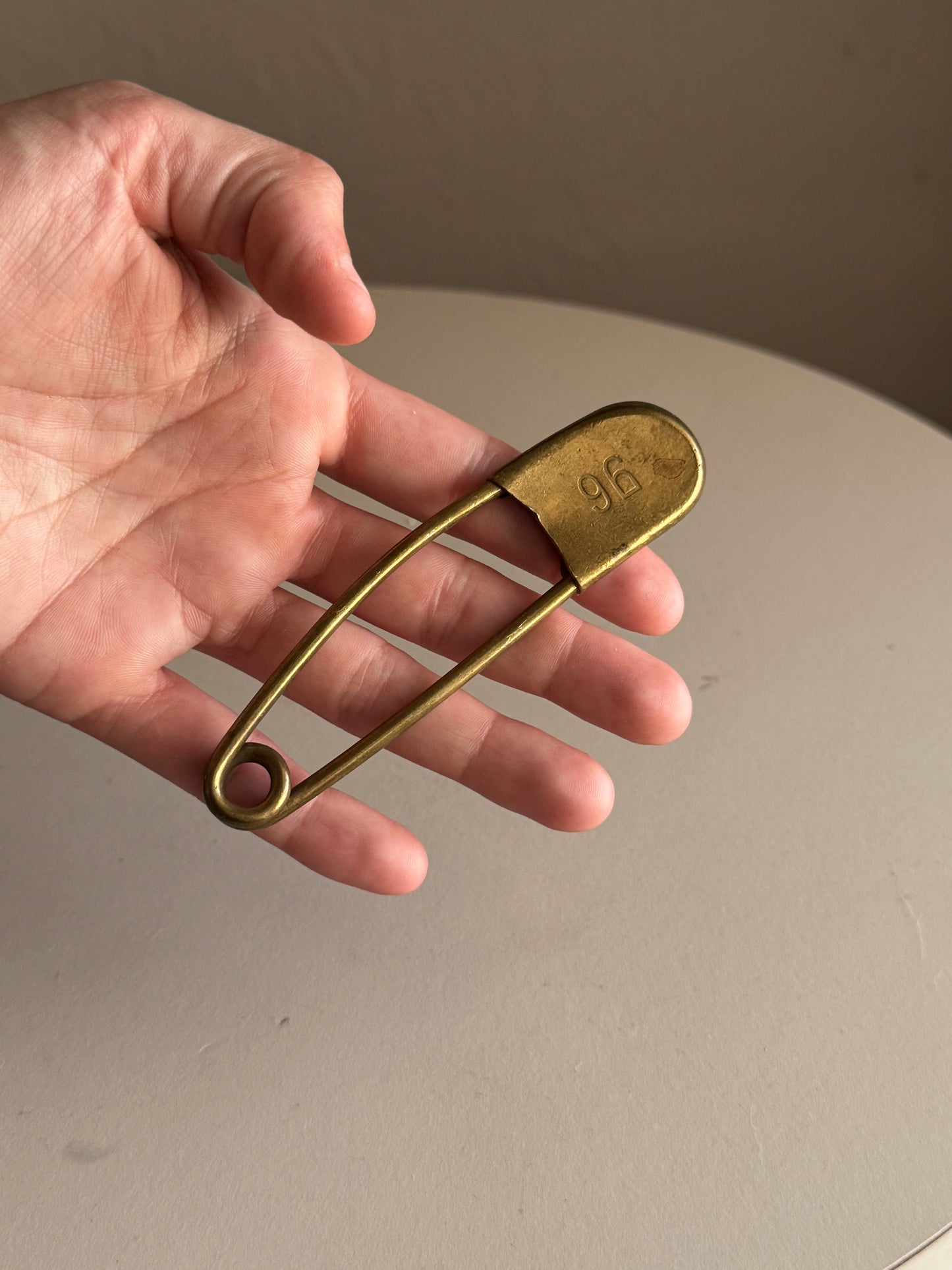 Large Vintage Brass Safety-pin