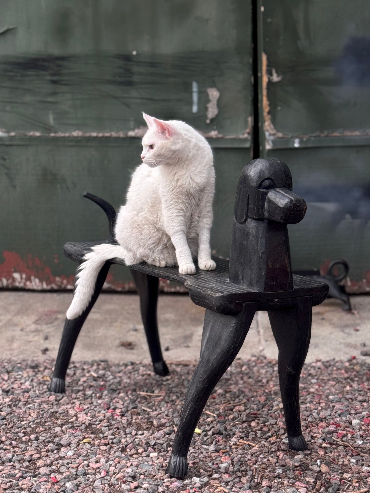 Stephen Huneck Hand Carved Dog Bench