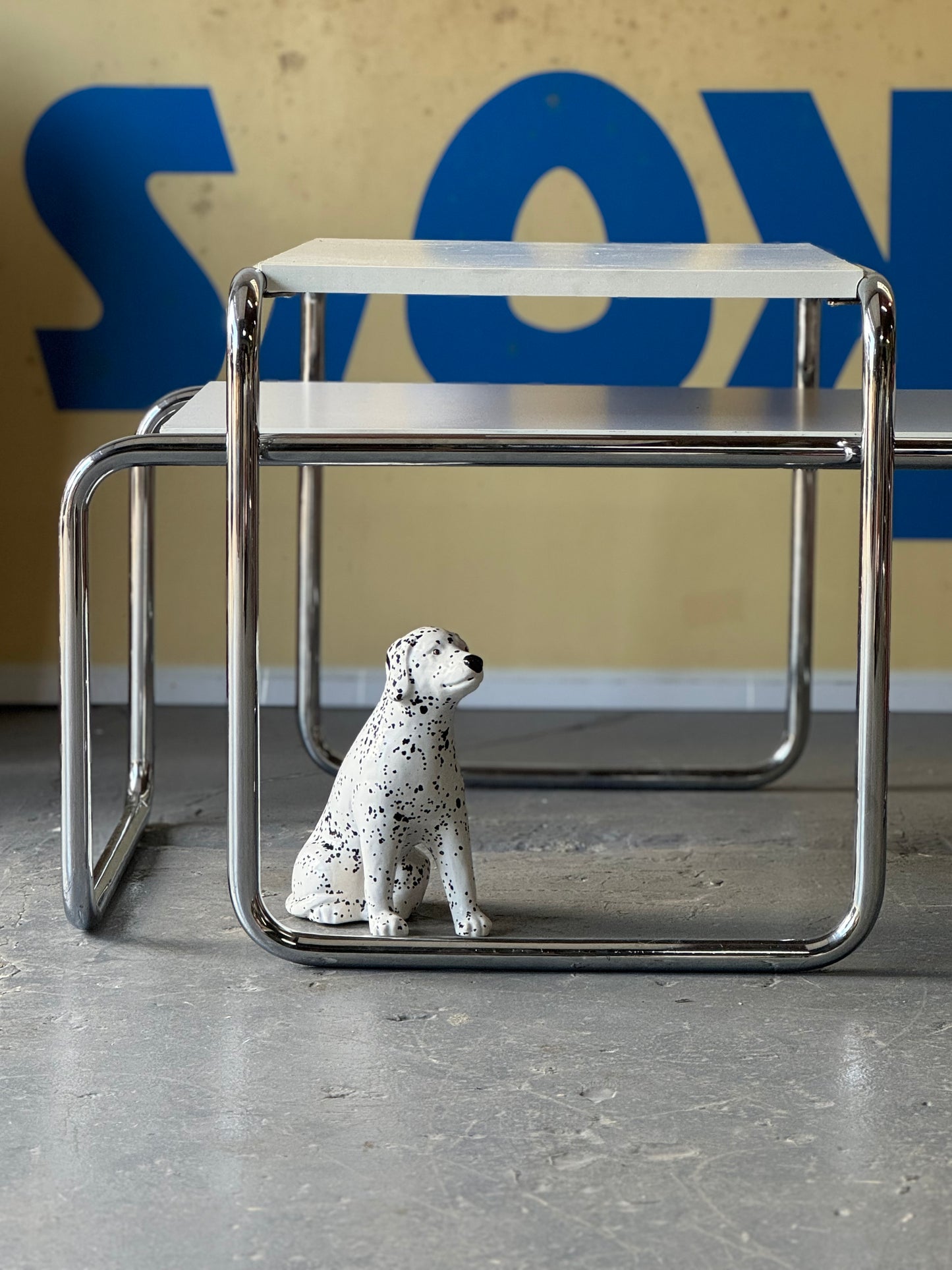 Marcel Breuer Bauhaus “Laccio Sofa Table” & Side Table