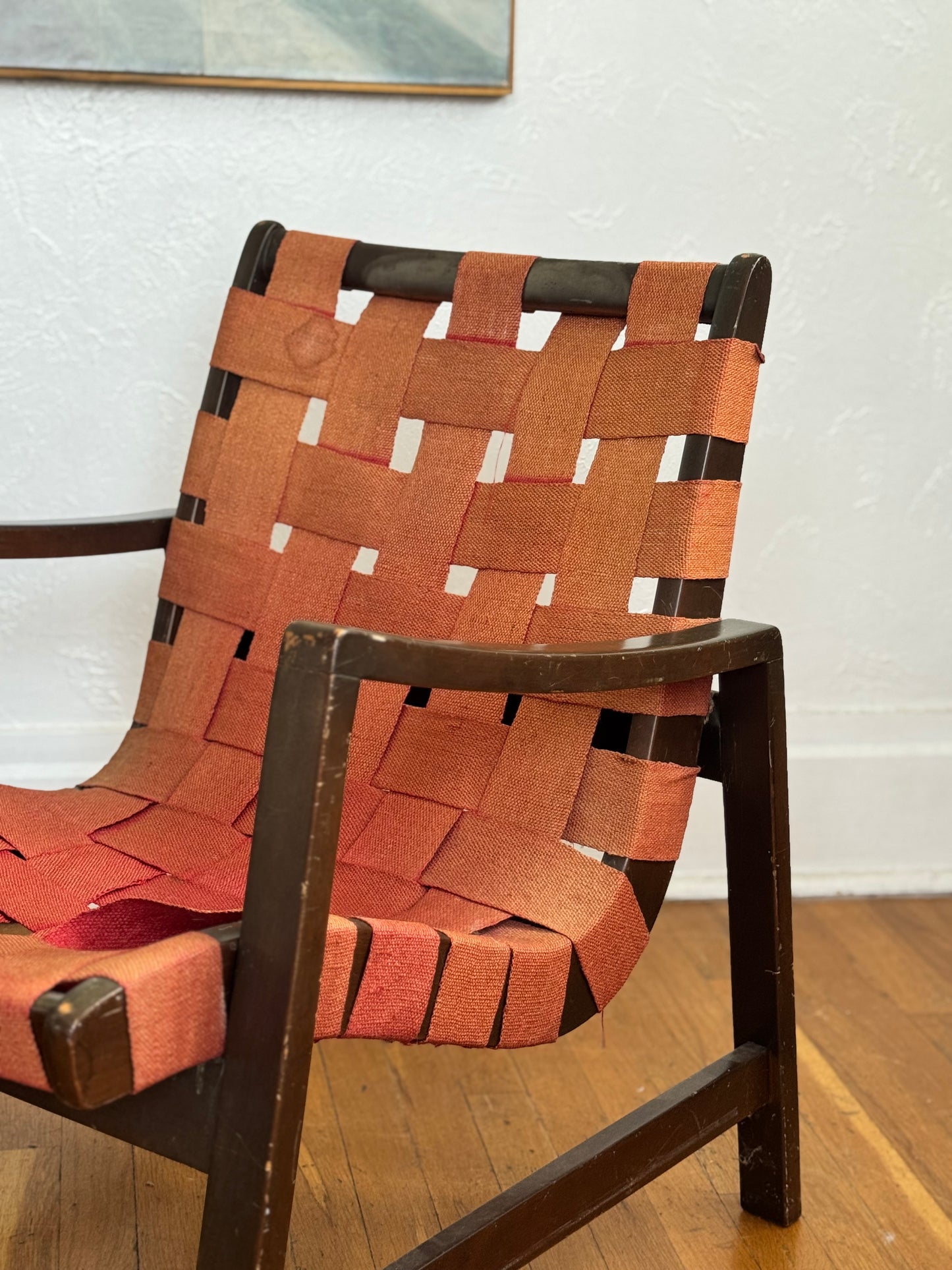 1940s Jens Risom Parachute Strap Lounge Chair