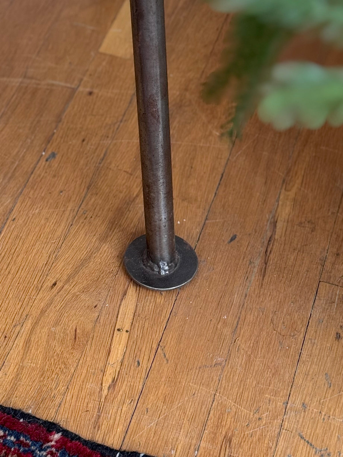 Handmade Iron Stools w/Olive Green Upholstery