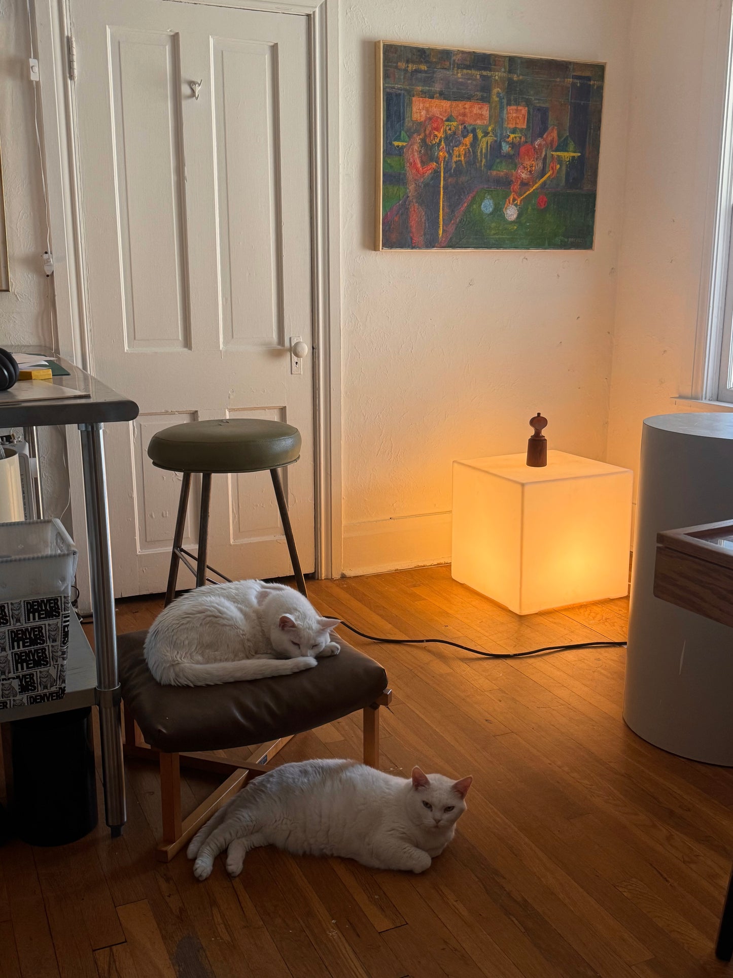 Lightbox cube side table lamp by Gus Modern