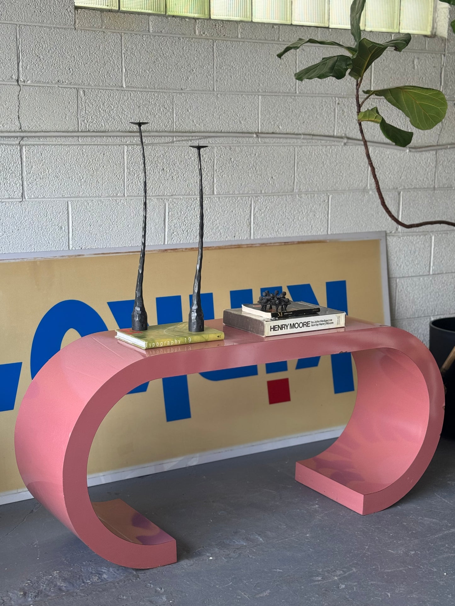 Late 1970s Karl Springer Attributed High Gloss Pink Lacquer Desk