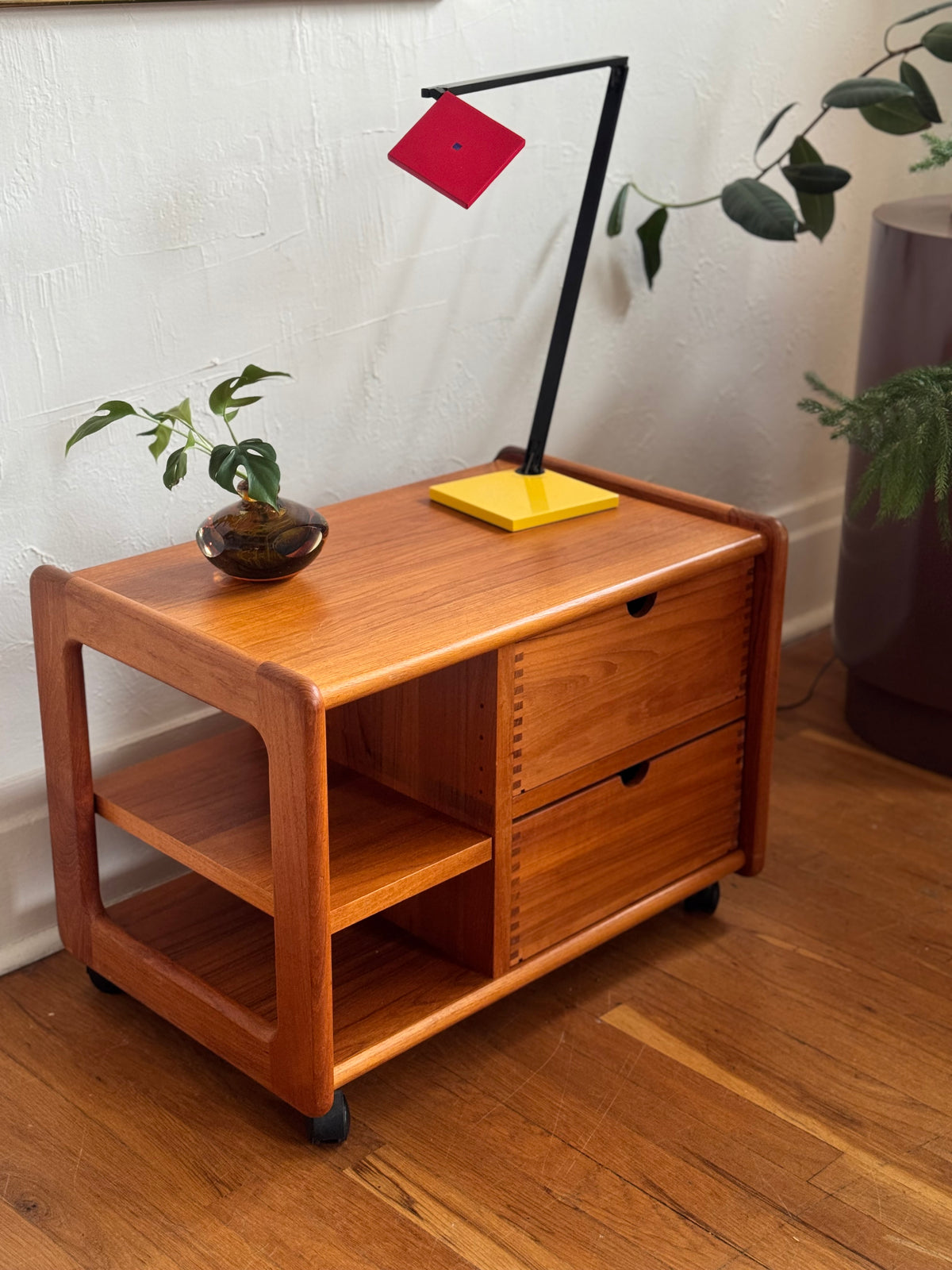 Vintage Danish Teak Audio Cart