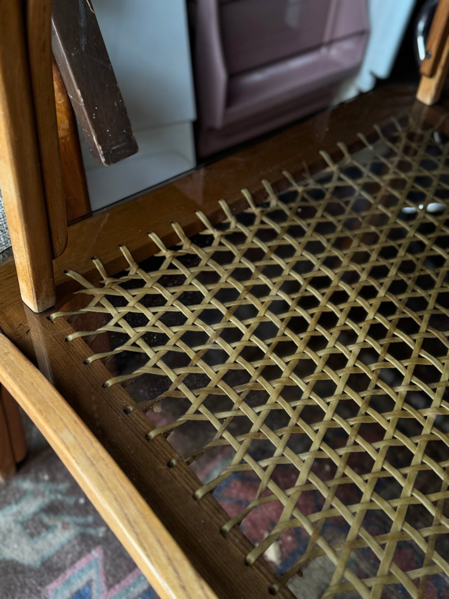 Woven Rawhide Side Table & Coffee Table by Carl Koch for Vermont Tubbs
