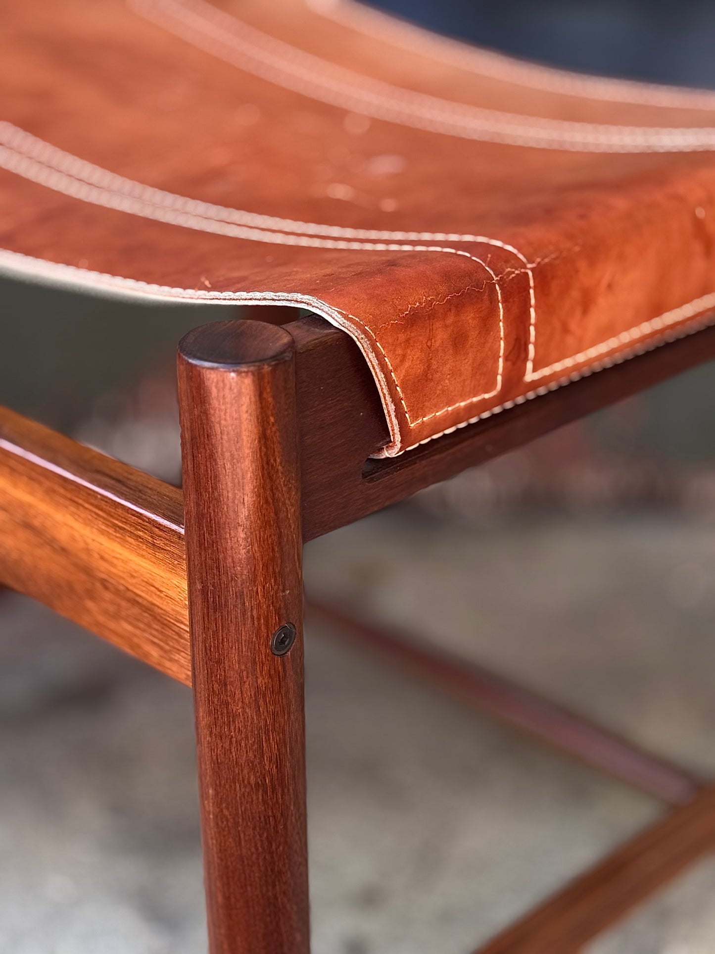 Leather Sling Dining Chairs by Michael Arnoult, 1970s