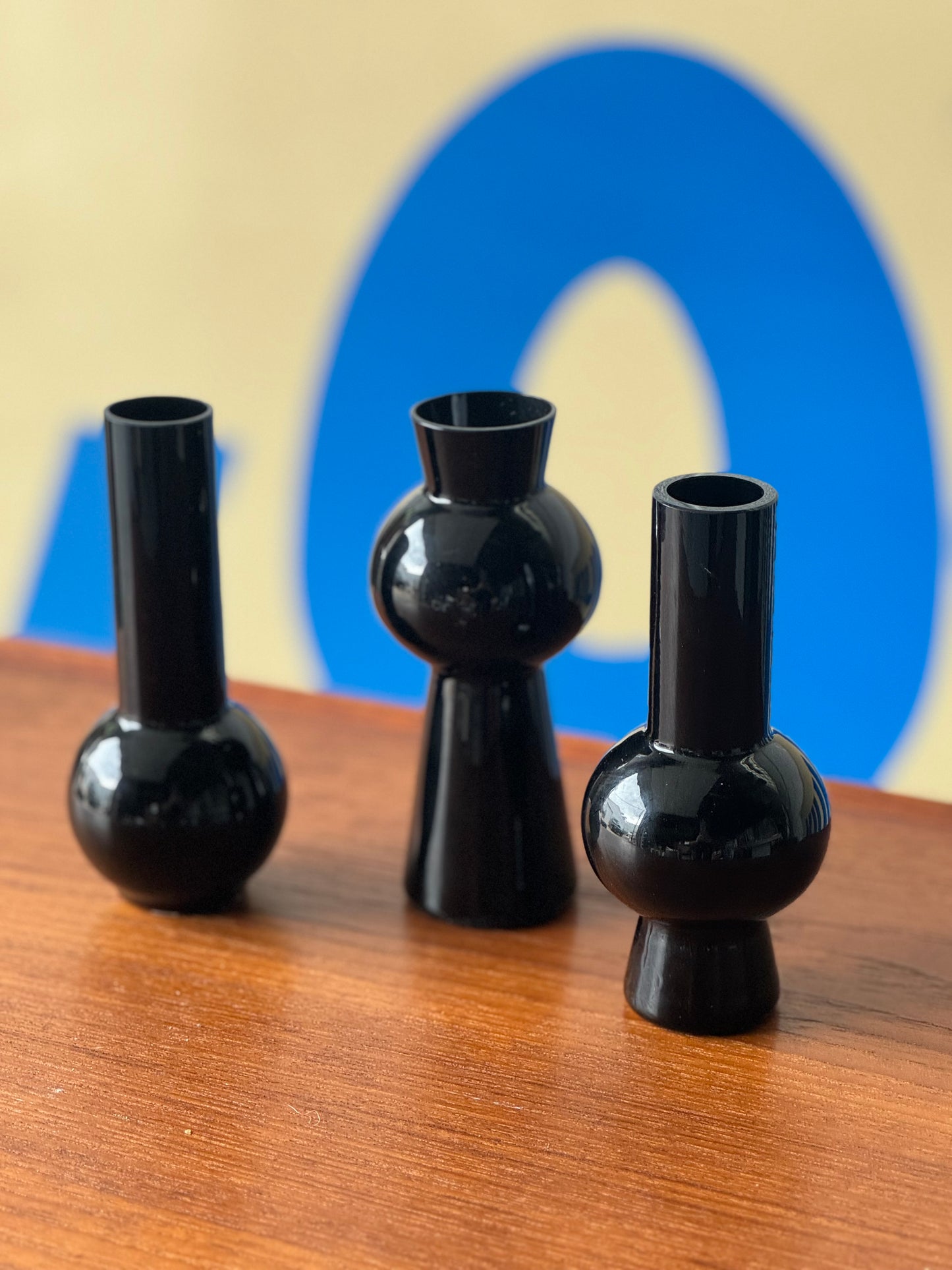 Post Modern Black Amethyst vase set