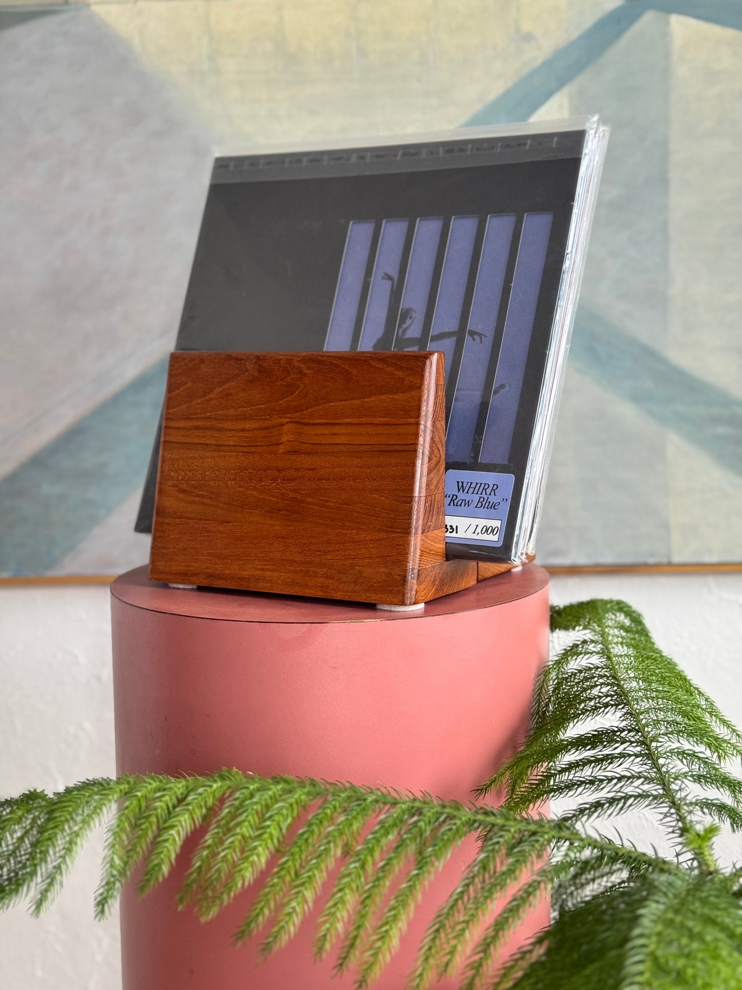 Solid Teak Adjustable Record Holder