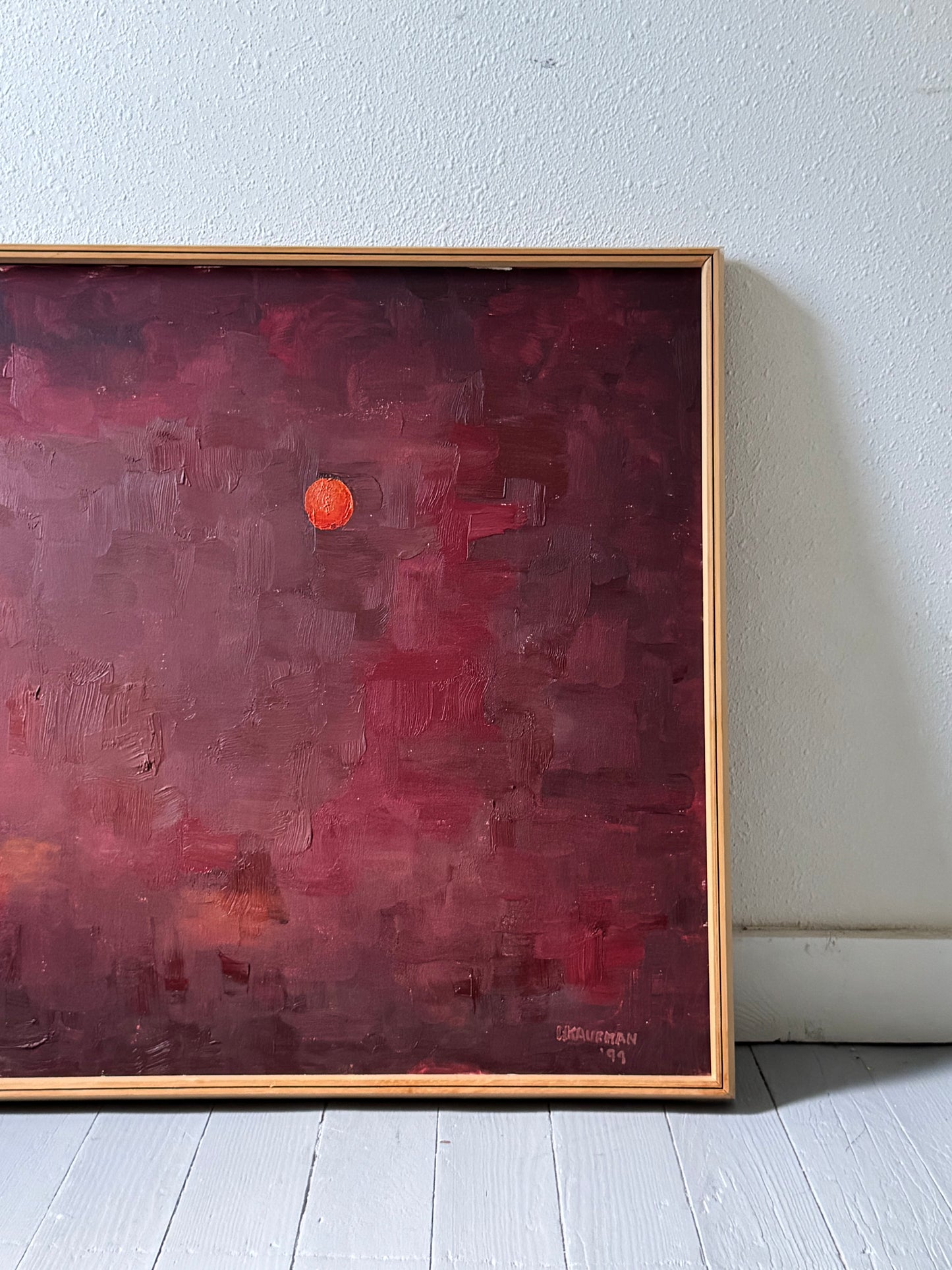 Original Oil Painting in hardwood frame. Signed H. Kaufman, 1999.