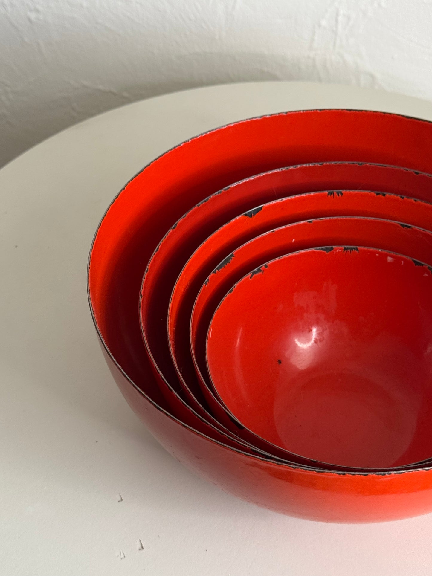 Finel Red Enamel Bowl Set