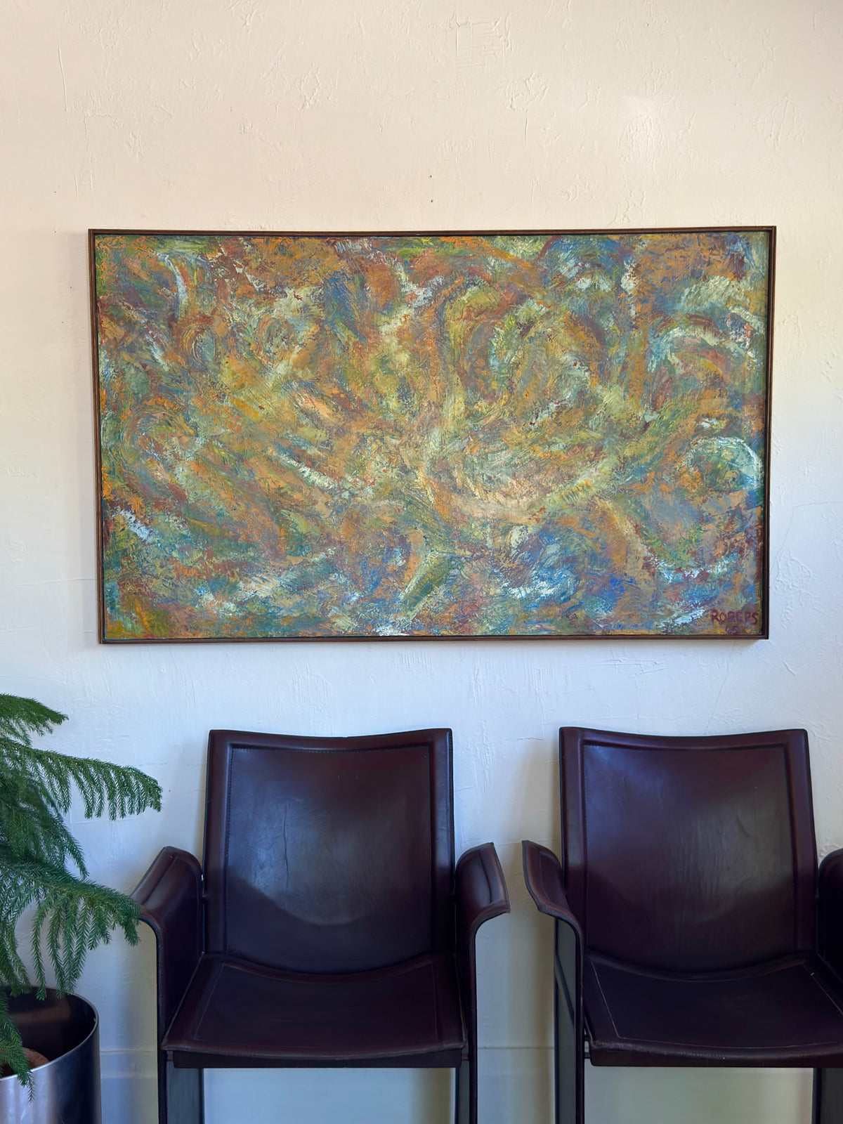 Abstract Oil Painting Signed Rogers, 1965