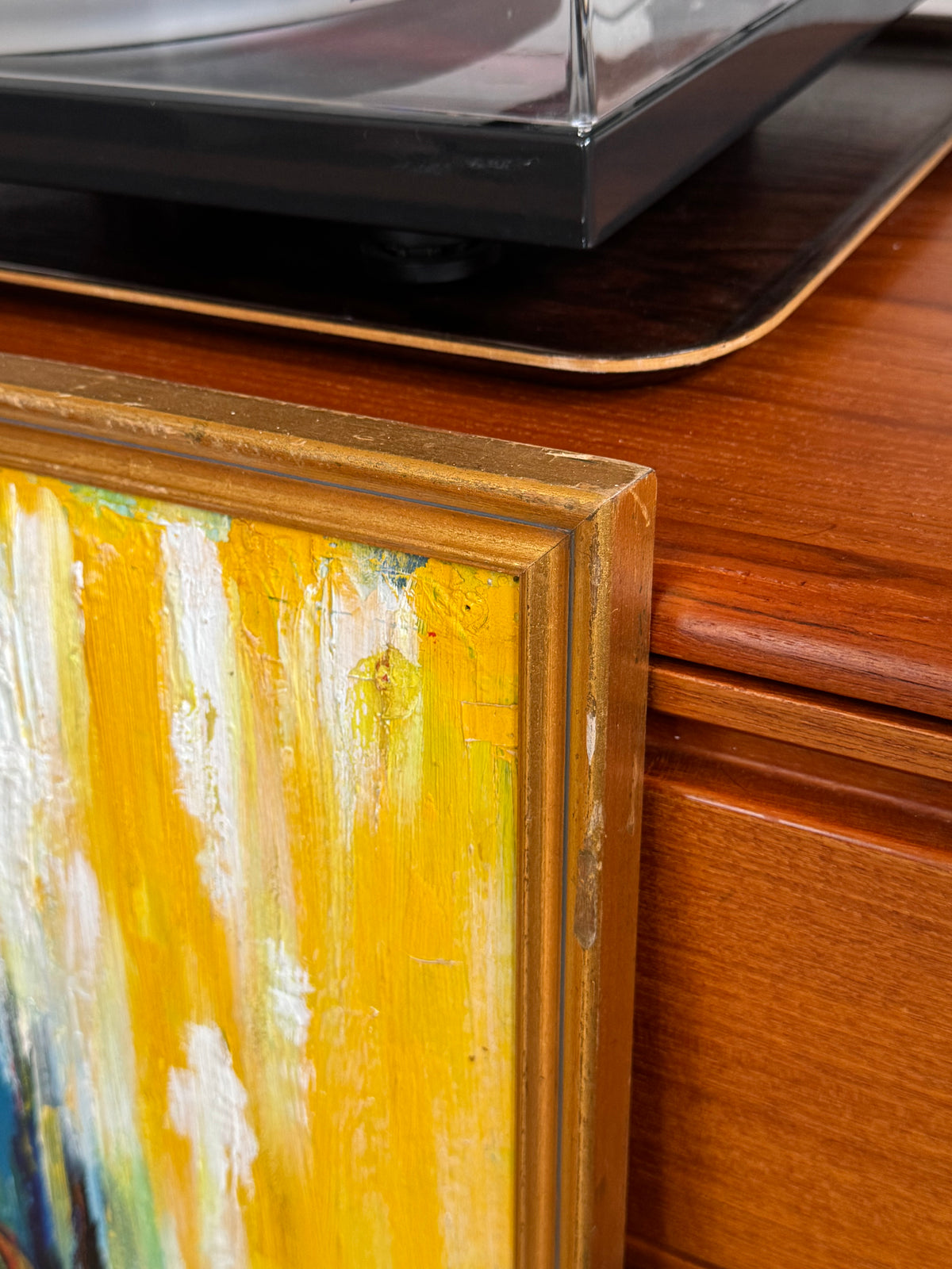 Mid Century Abstract Figural Oil Painting
