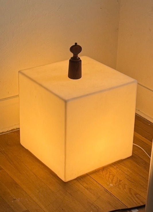 Lightbox cube side table lamp by Gus Modern