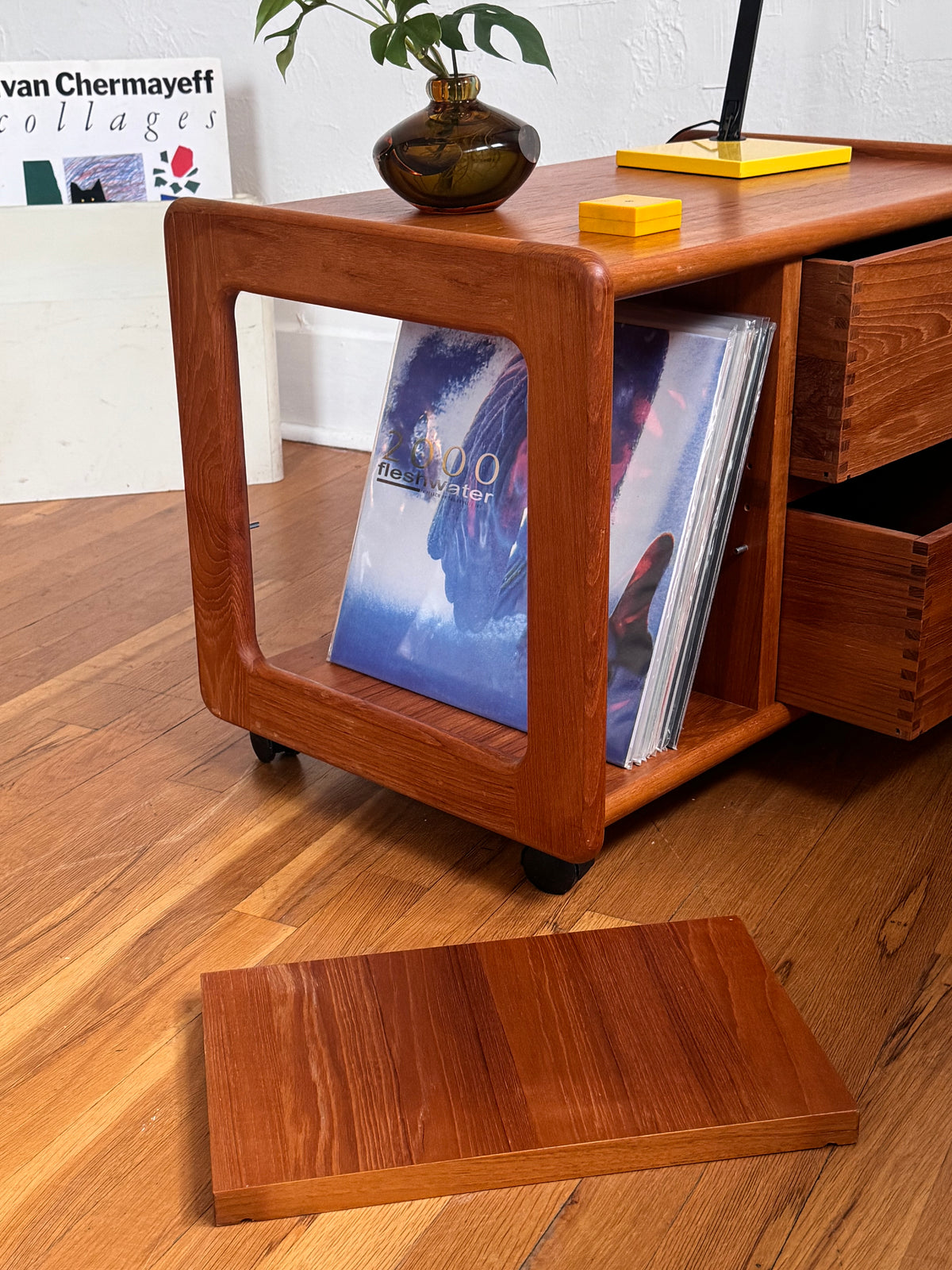 Vintage Danish Teak Audio Cart