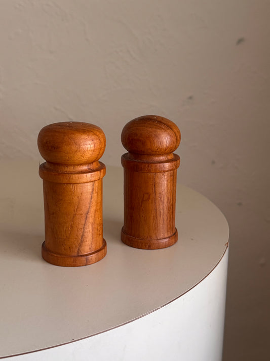 Solid Teak Salt & Pepper Shakers