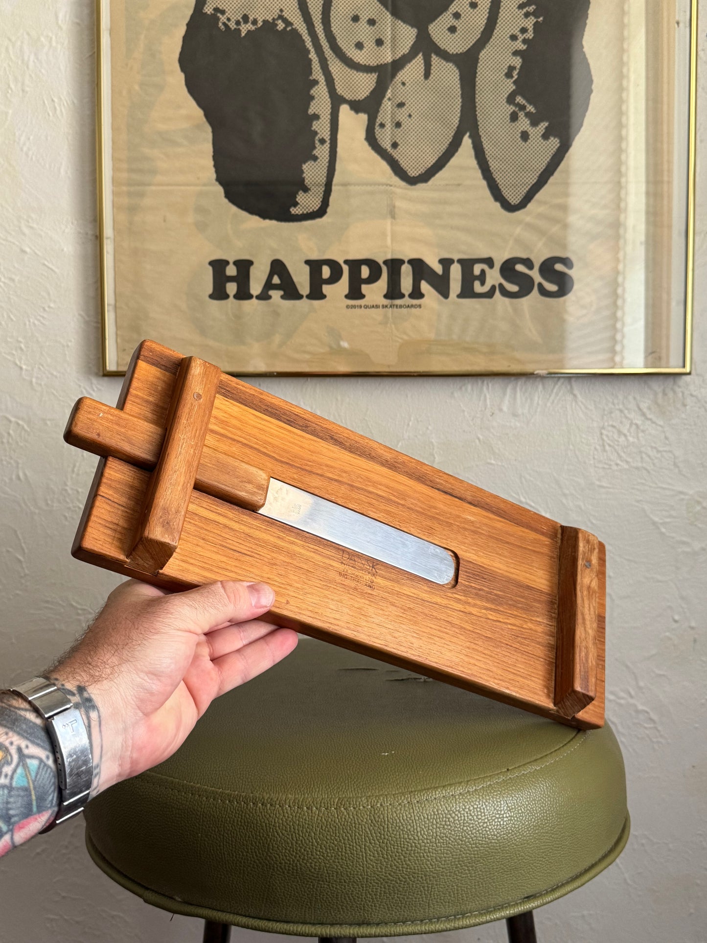 Dansk Solid Teak Cheeaw Board and Knife