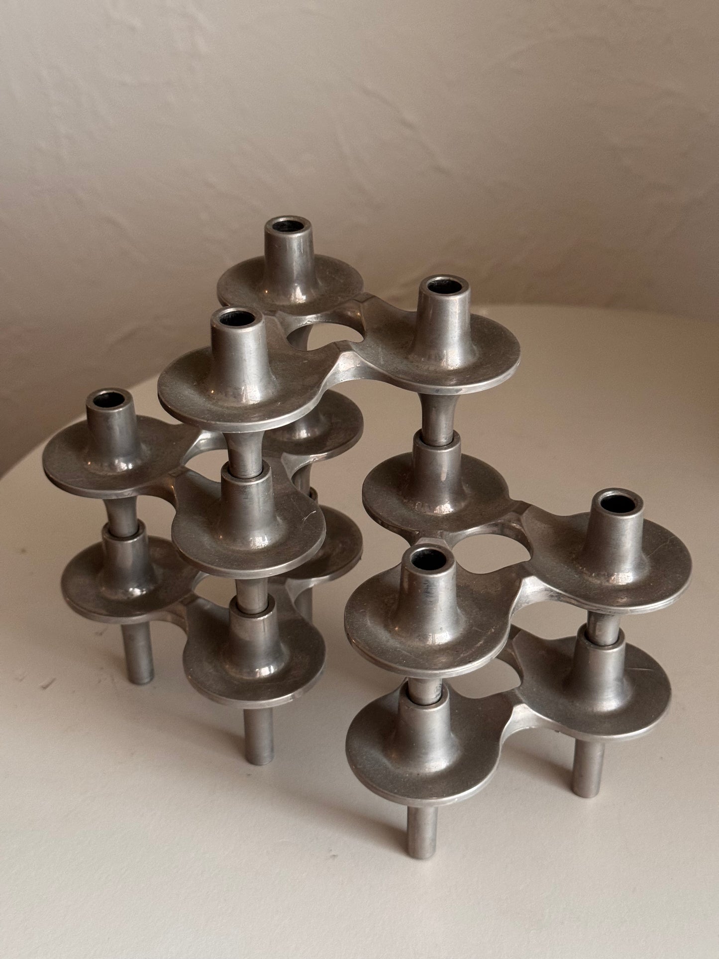 1960s Fritz Nagel and Caesar Stoffi for BMF (Bayerische Metall Fabrik) Modular Candle Holders
