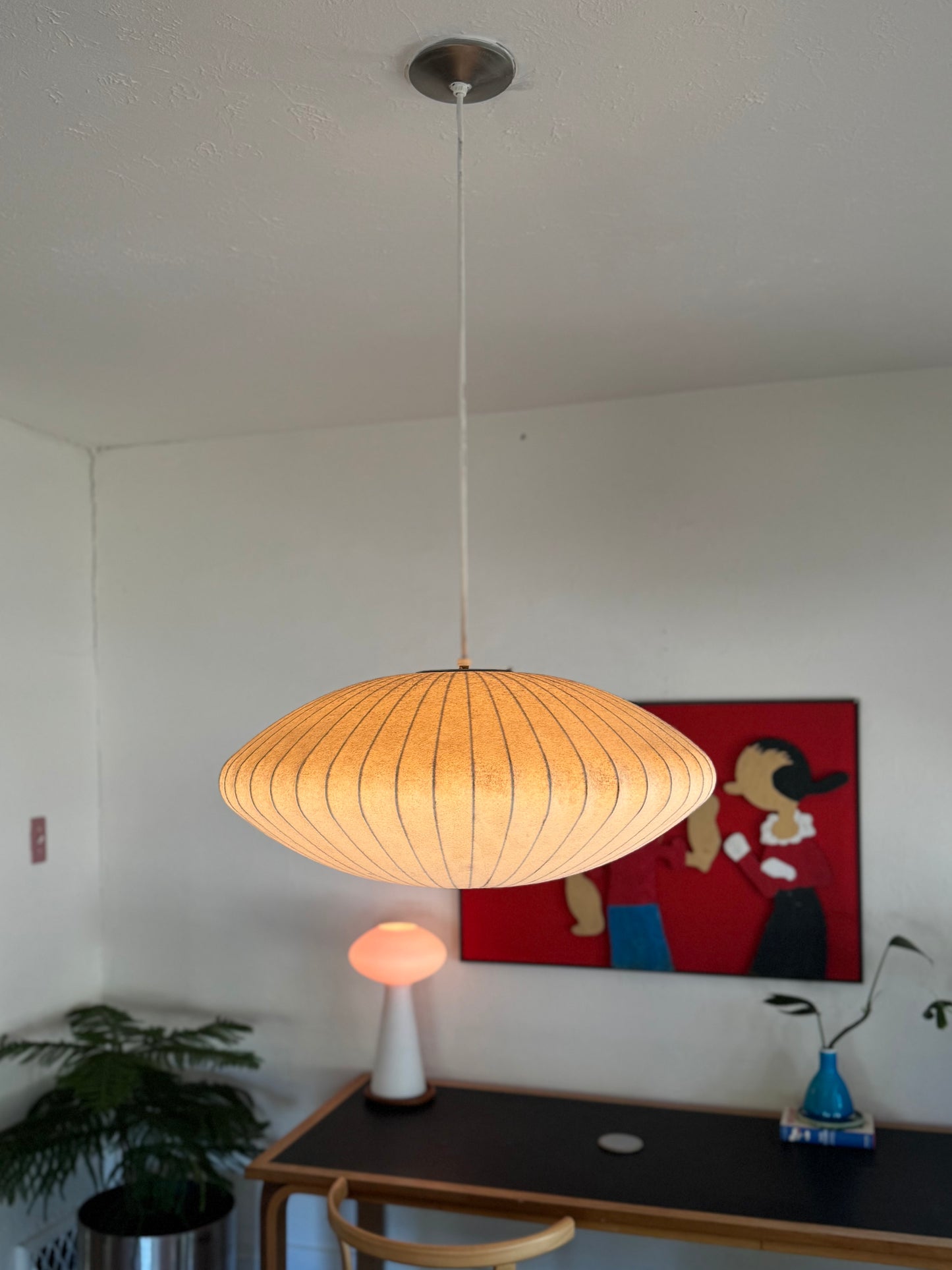 1990s 24” Modernica George Nelson Hardwired Pendant