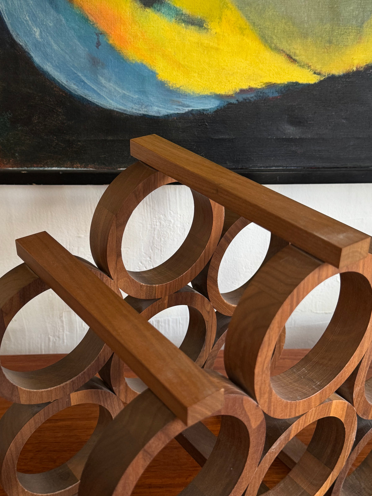 Solid Walnut Wine Rack by Kustom Kraft