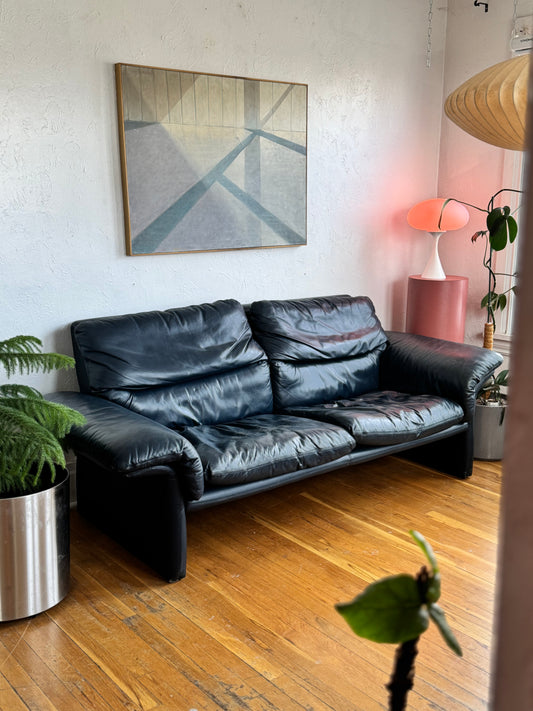 1980s Leather Sofa by Artifex