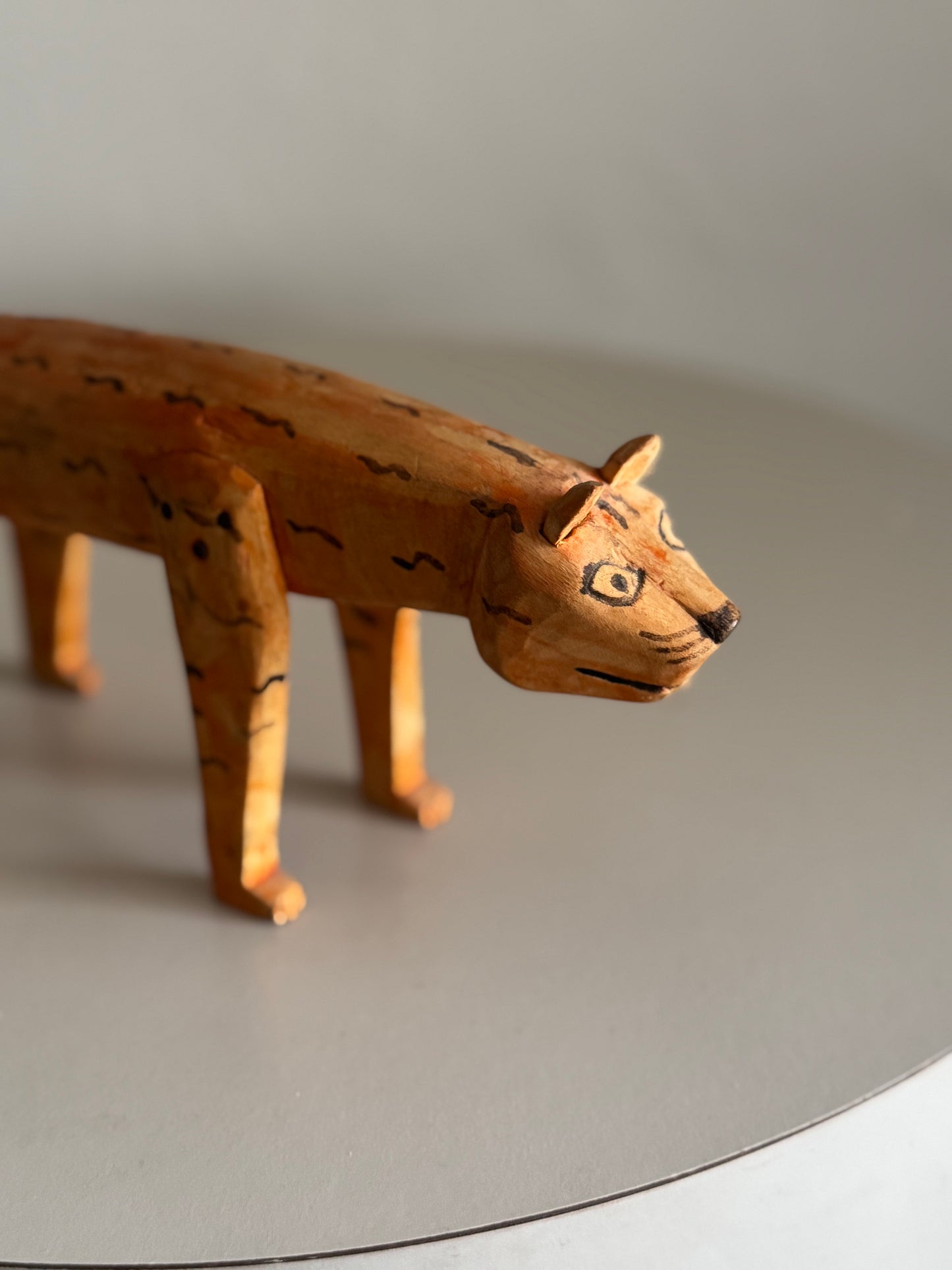 Vintage Mexican Wood Carved Jaguar