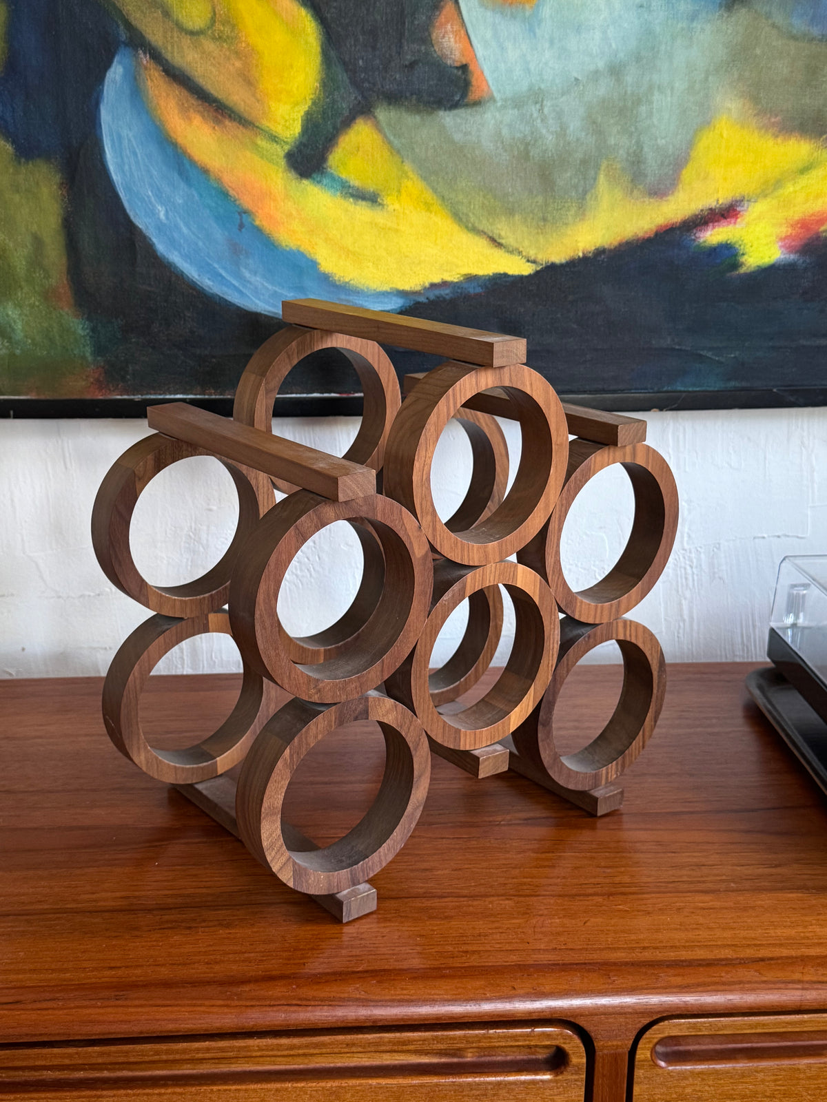Solid Walnut Wine Rack by Kustom Kraft