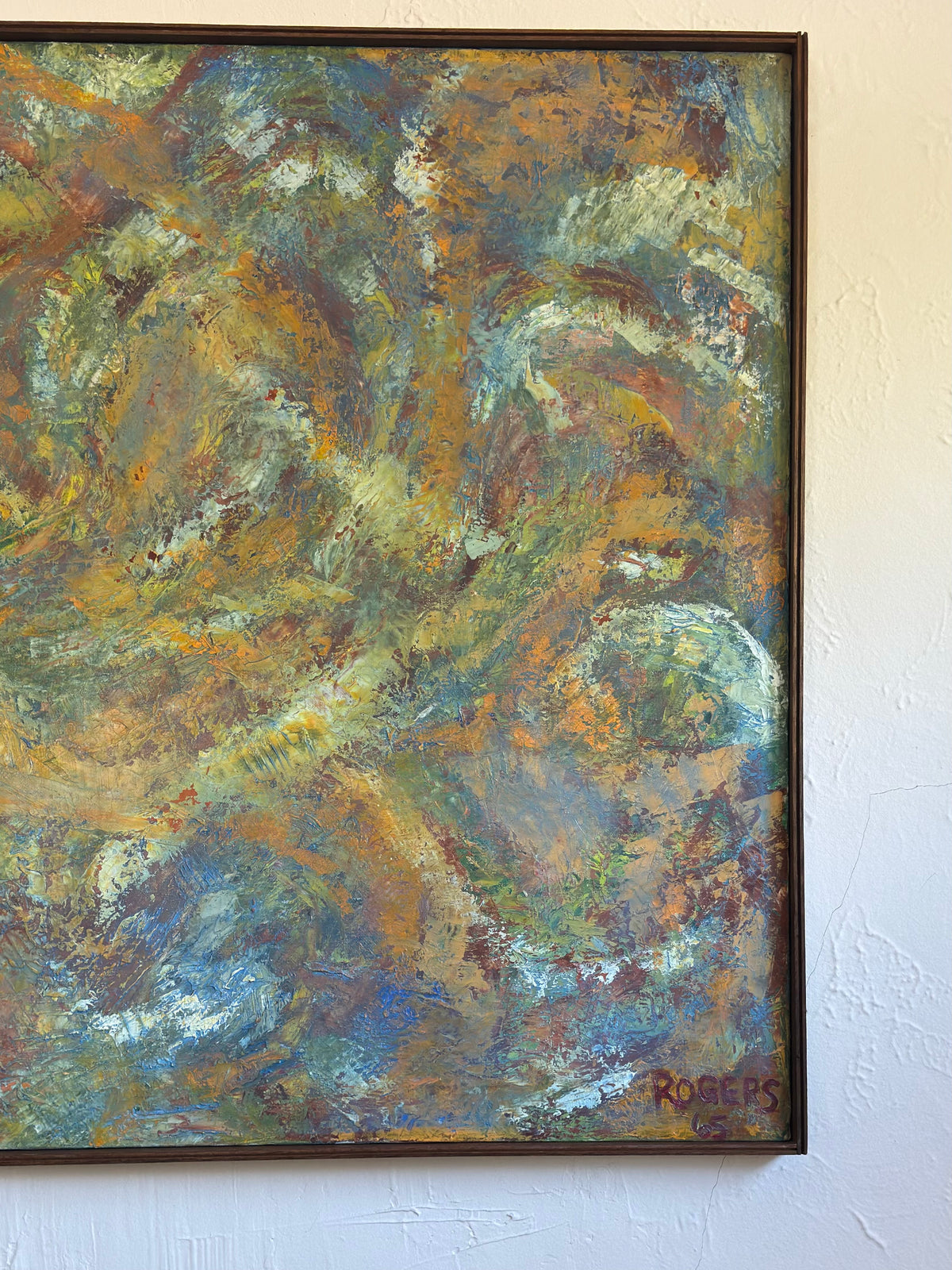 Abstract Oil Painting Signed Rogers, 1965