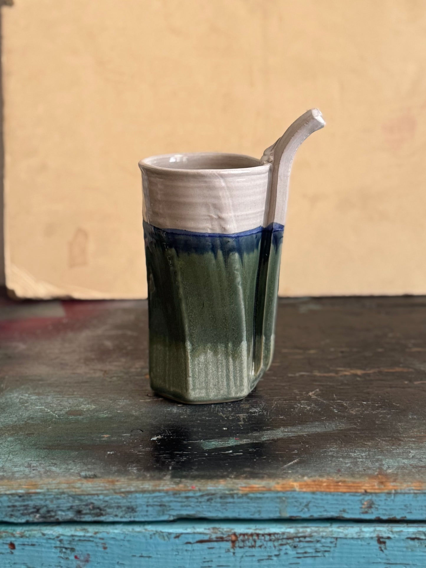 Studio Ceramic Cup with Straw