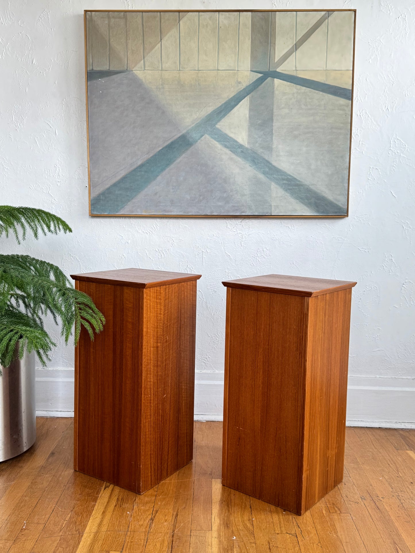 Teak Pedestal Speaker Stands by PBJ Møbler